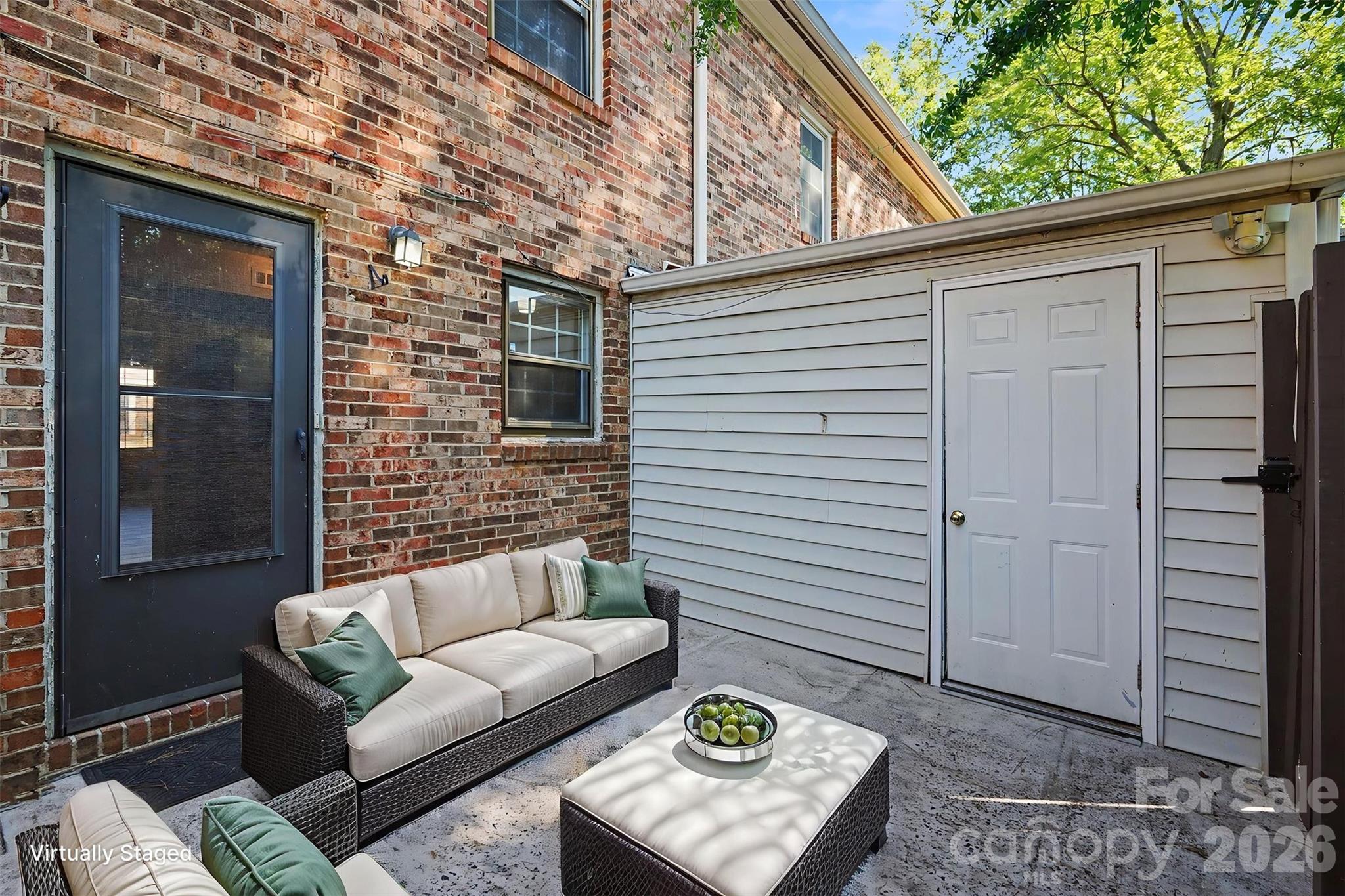 Virtually staged back patio. - 6440 Old Pineville Road, Charlotte