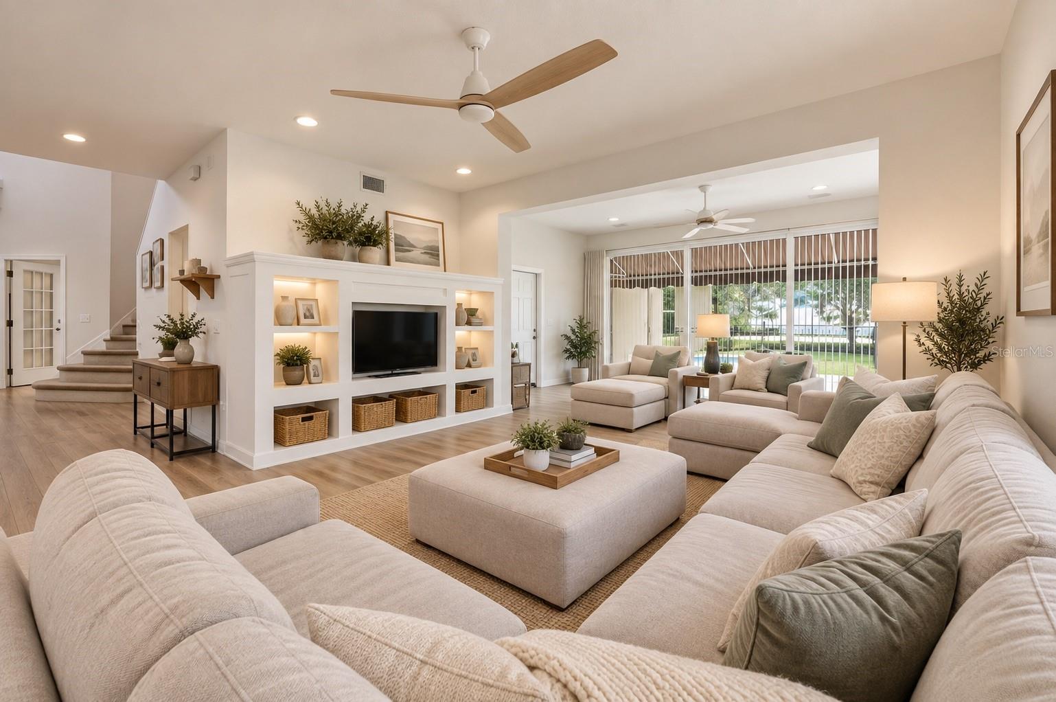 Virtually updated living room to show what new flooring can add to this beautiful home! - 1503 AUBURN OAKS BLVD, AUBURNDALE