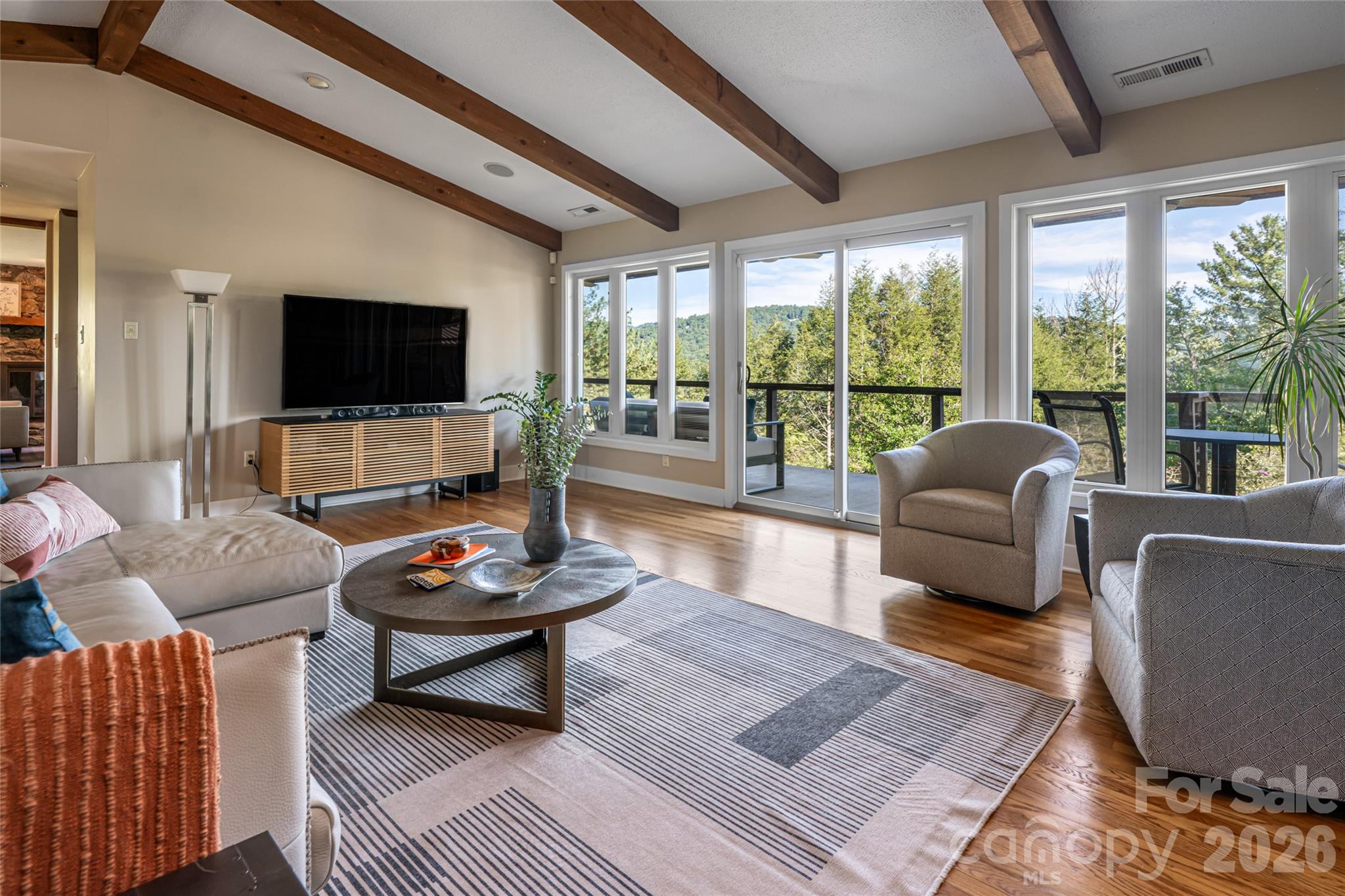 Living room with views - 79 Horizon Hill Road, Asheville