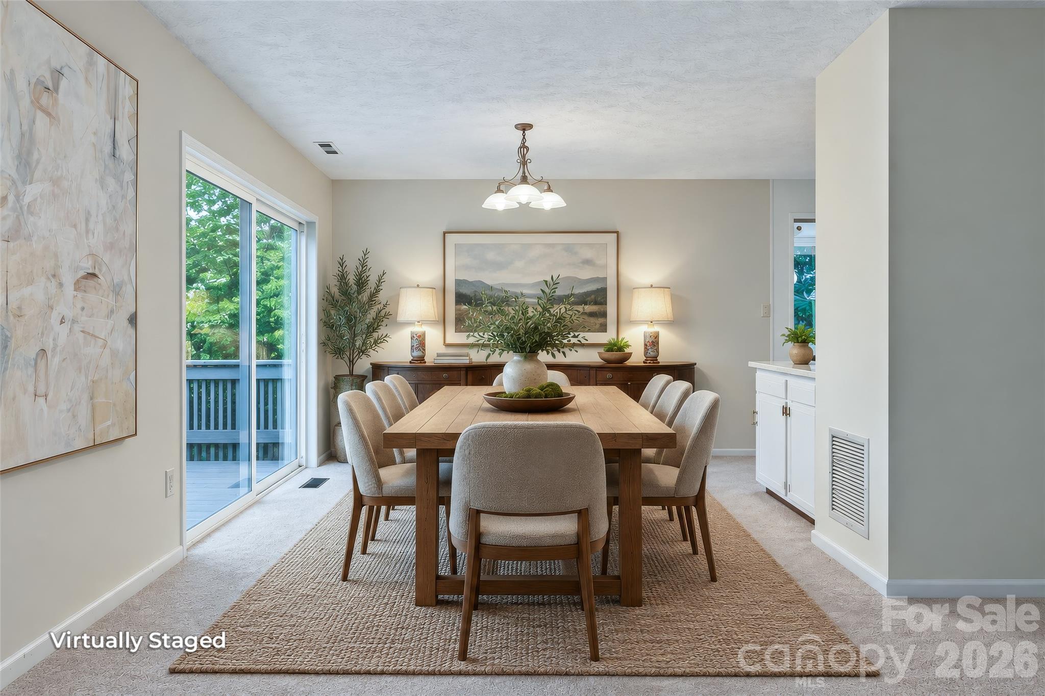 Upper (main)level dining area VIRTUALLY STAGED - 112 Rhododendron Avenue, Black Mountain