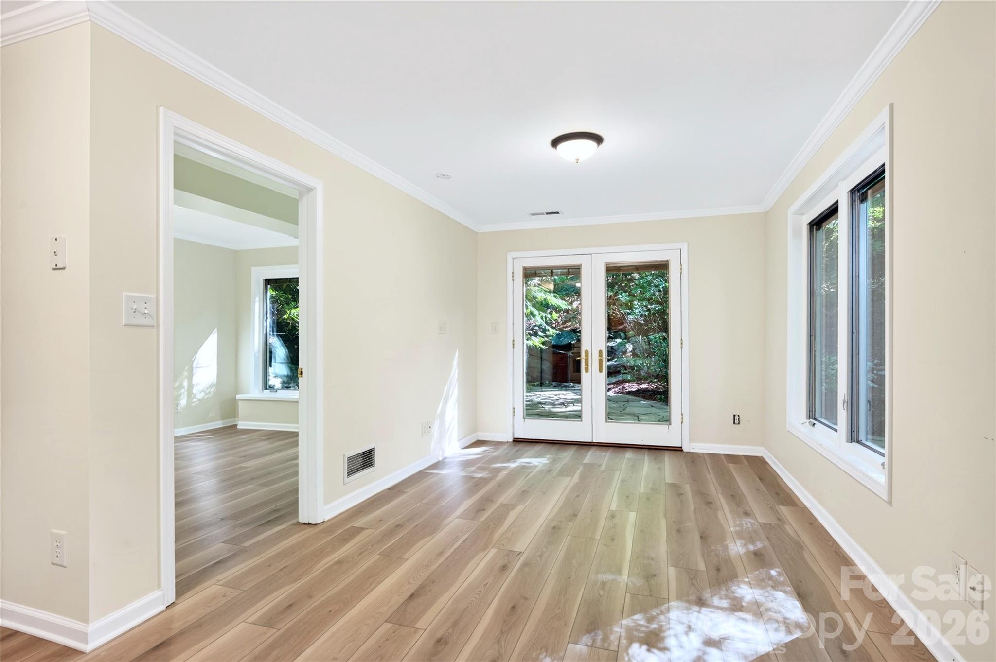 Lower level room opens to rear terrace - 112 Rhododendron Avenue, Black Mountain
