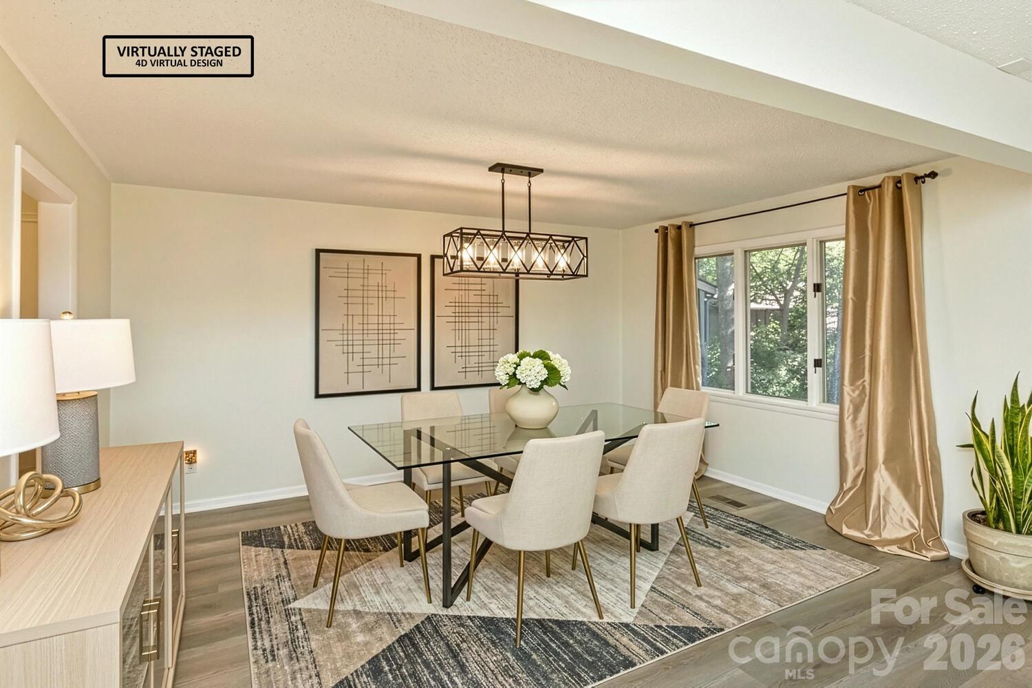 Open floor plan with previous dining furniture. - 503 Crowfields Lane, Asheville