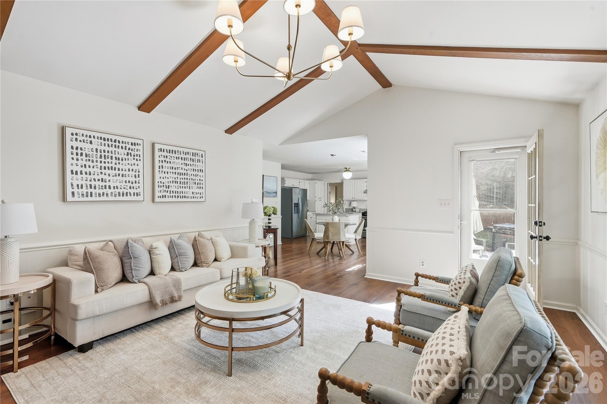Living room with access to back patio - 717 Fredricksburg Road, Matthews