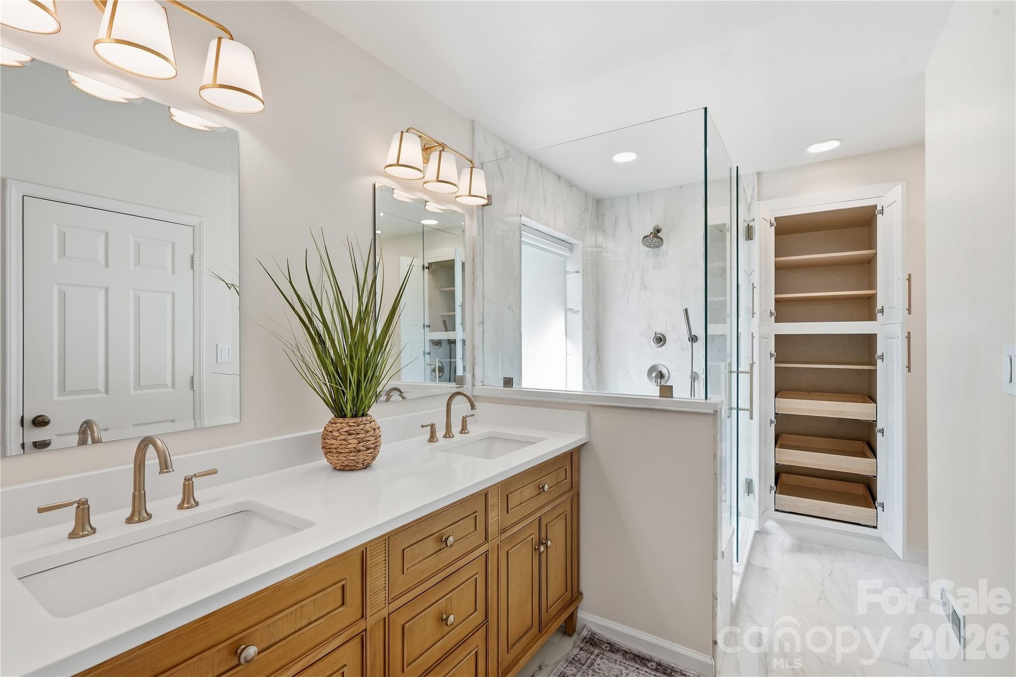 Completely renovated with deep linen closet built-in featuring pull-out drawers - 717 Fredricksburg Road, Matthews
