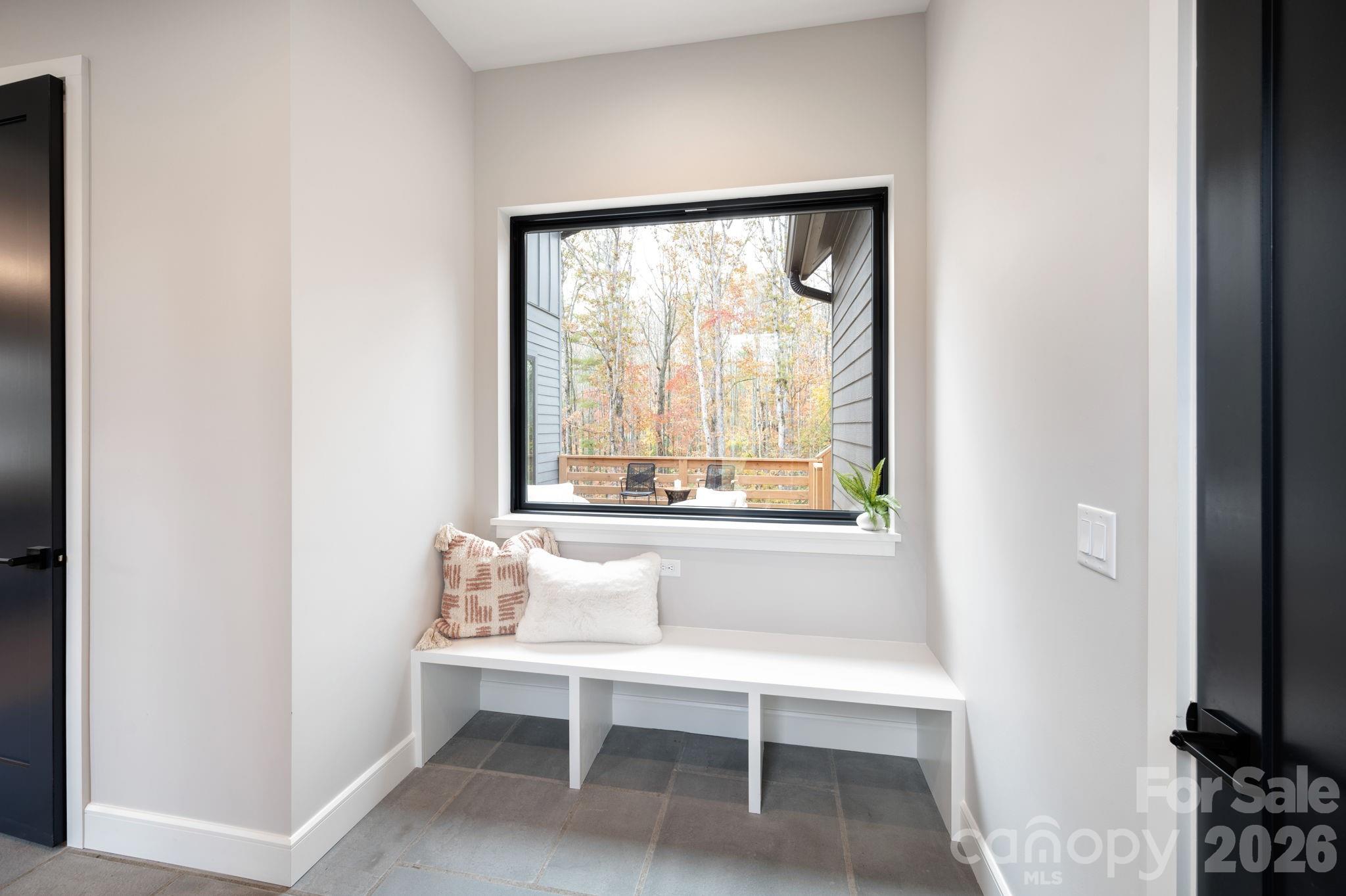 Mudroom Bench Area in Dogtrot - 25 Ted Linn Drive, Fairview