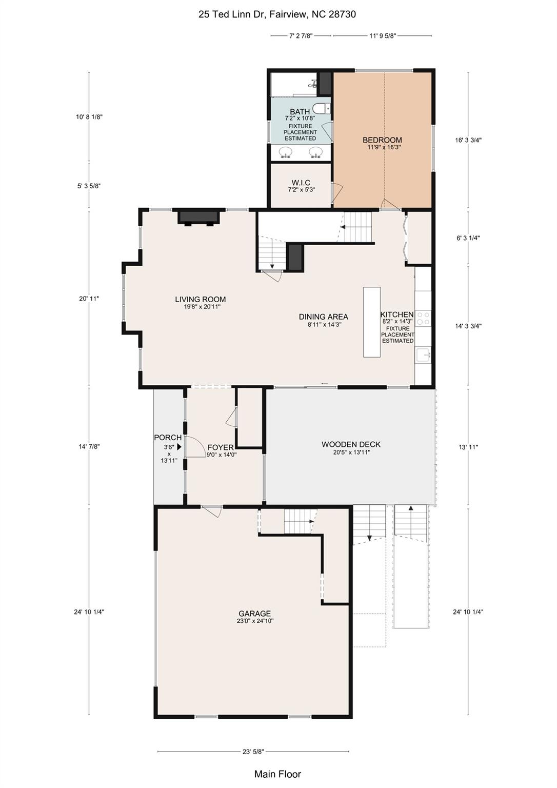 Main Level Floor Plan - 25 Ted Linn Drive, Fairview