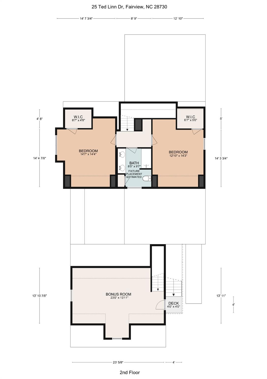 Upper Level Floor Plan - 25 Ted Linn Drive, Fairview