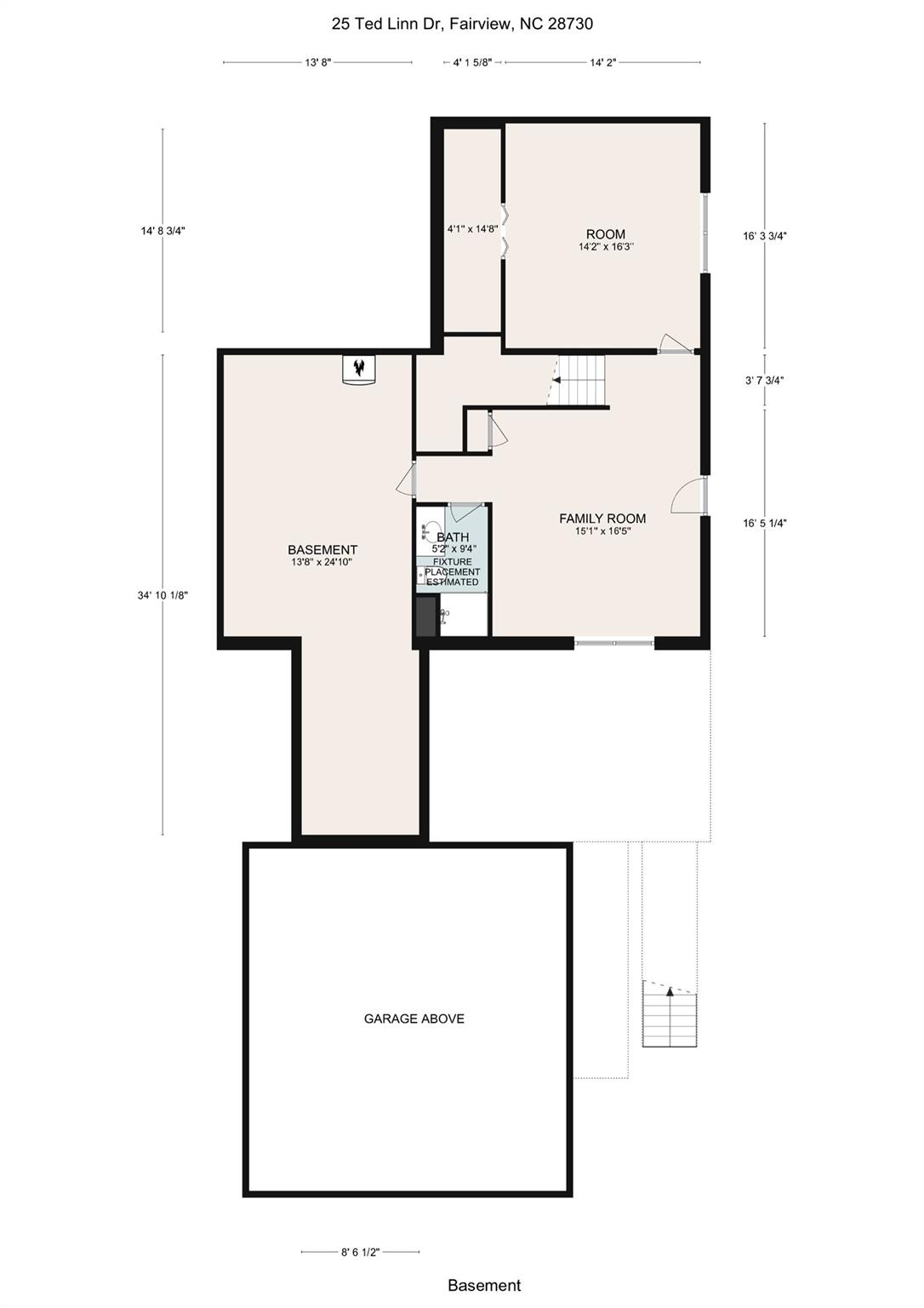 Lower Level Floor Plan - 25 Ted Linn Drive, Fairview