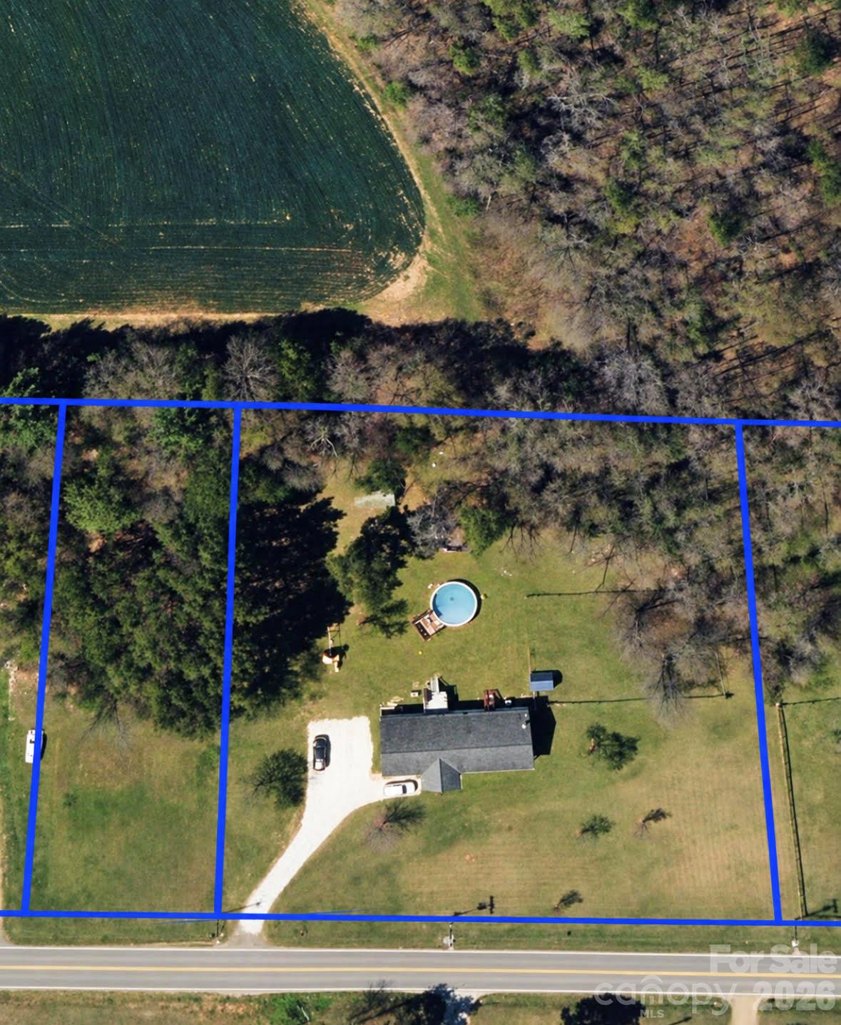 Aerial View of Lot Lines and Home - 2530 Gaffney Road, Mooresboro