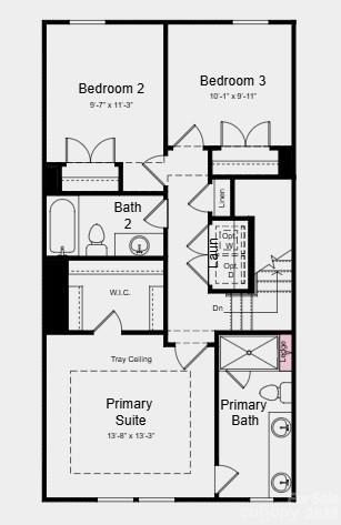 Additional Highlights Include: Storage at second floor and shower ledge at primary bath. - 344 Sunland Alley, Indian Trail
