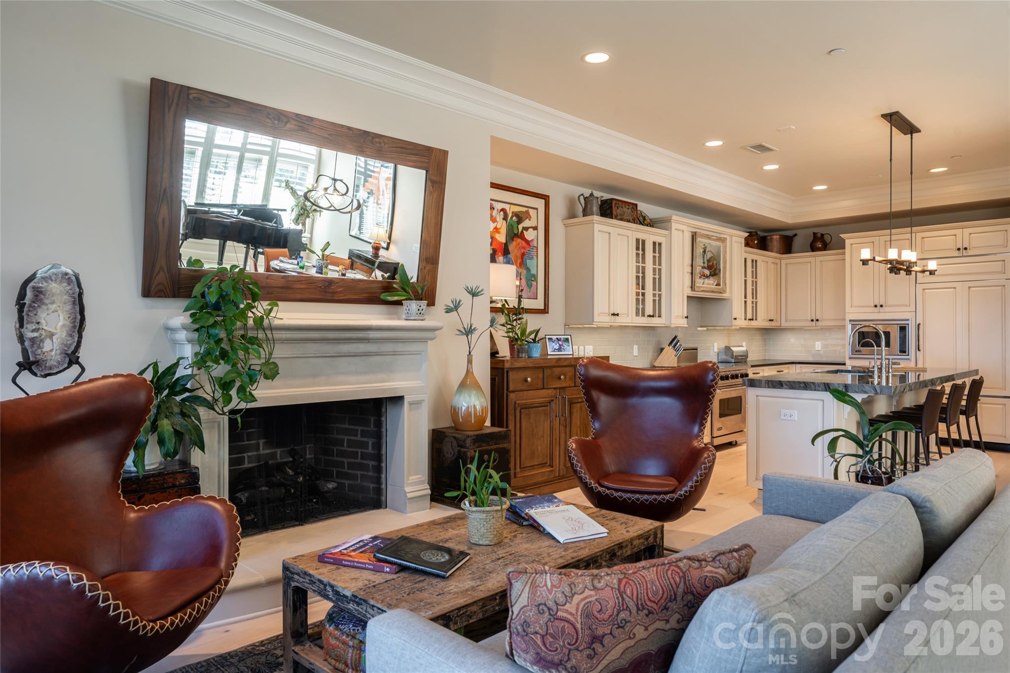 Living area opens into the large chefs kitchen - 288 Macon Avenue, Asheville