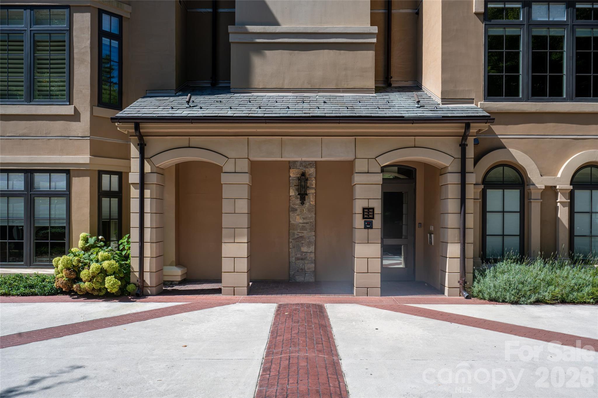 Entrance from guest parking area. Secure entry with intercom system - 288 Macon Avenue, Asheville