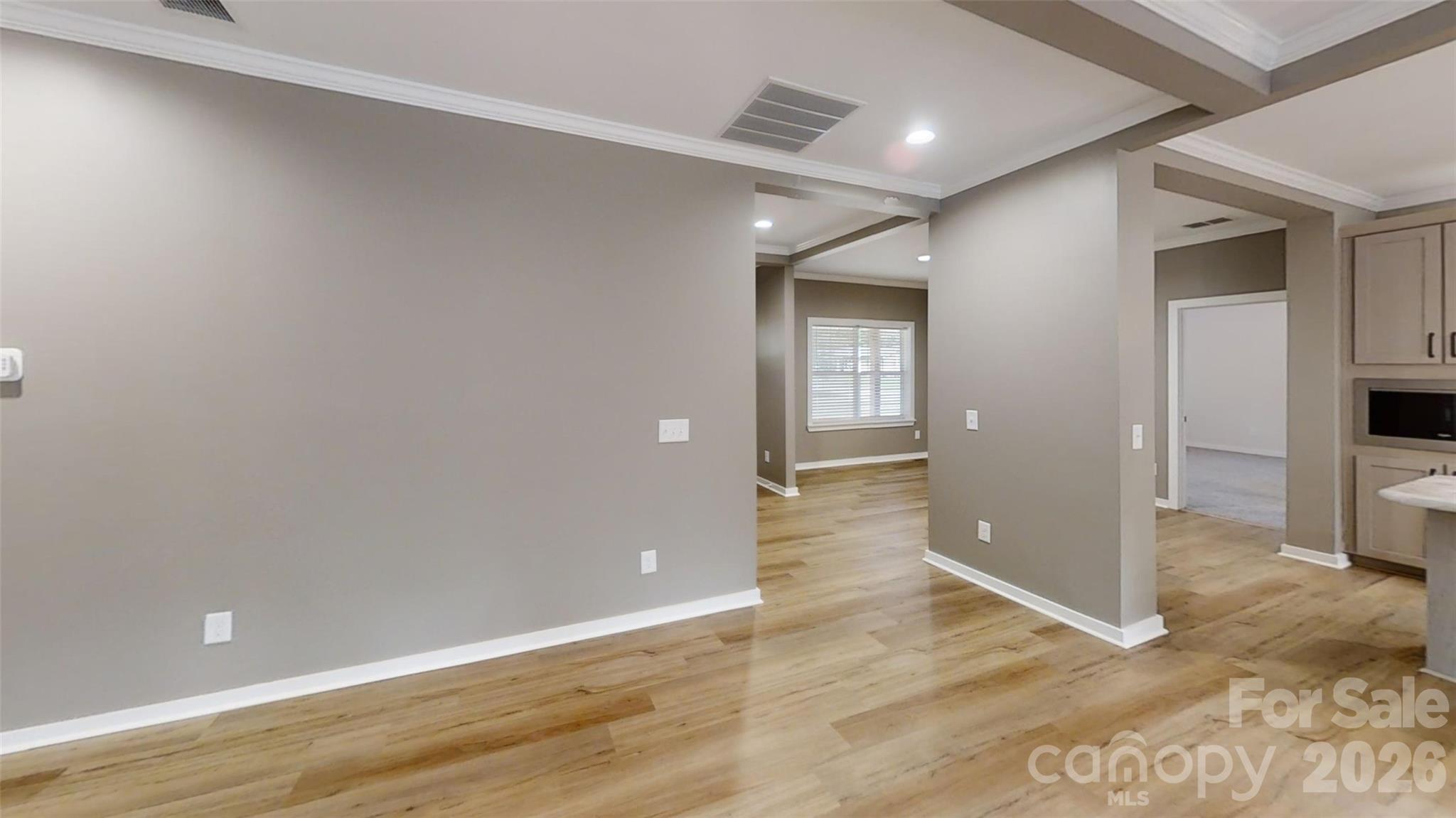 Living room view to front door - 101 Riverhills Lane, Morganton