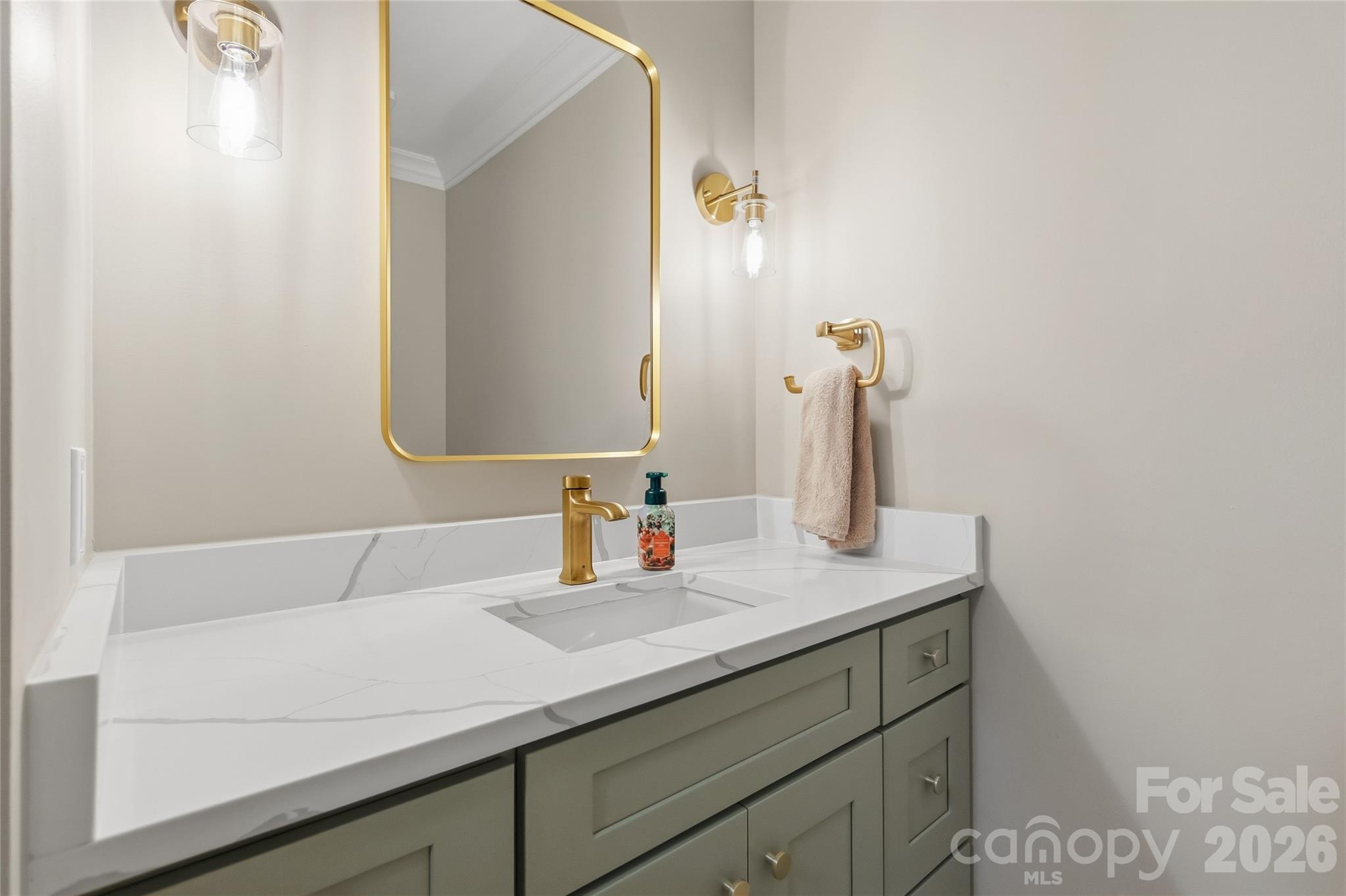 Updated 1/2 bath on the main level - 9414 Tillot Drive, Matthews