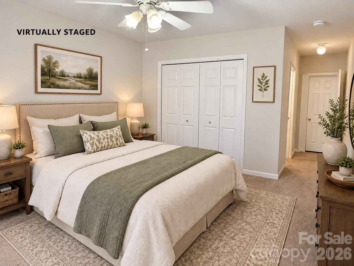Primary bedroom virtually staged - 111 Dundee Court, Maiden