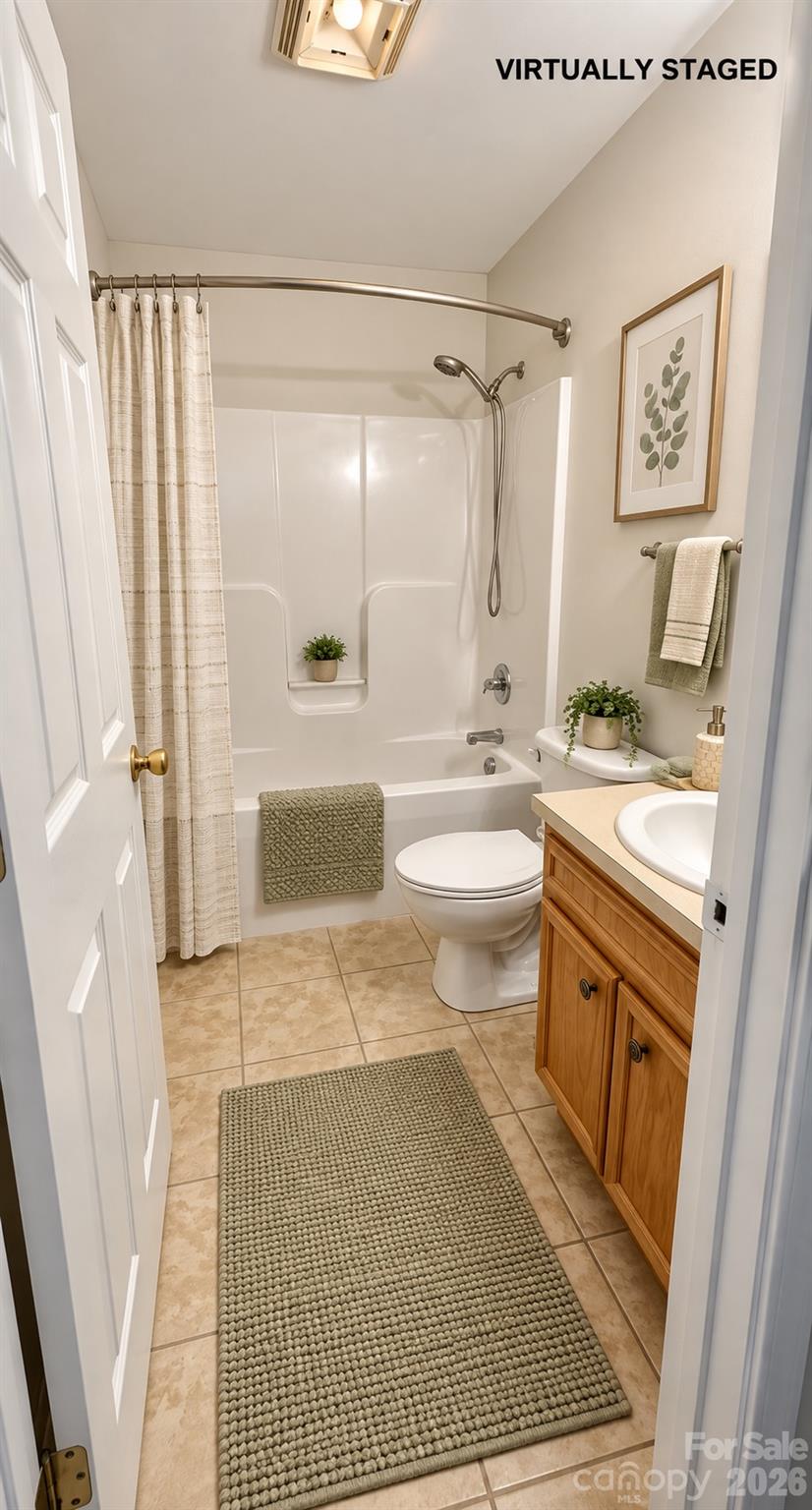 Primary bathroom virtually staged - 111 Dundee Court, Maiden