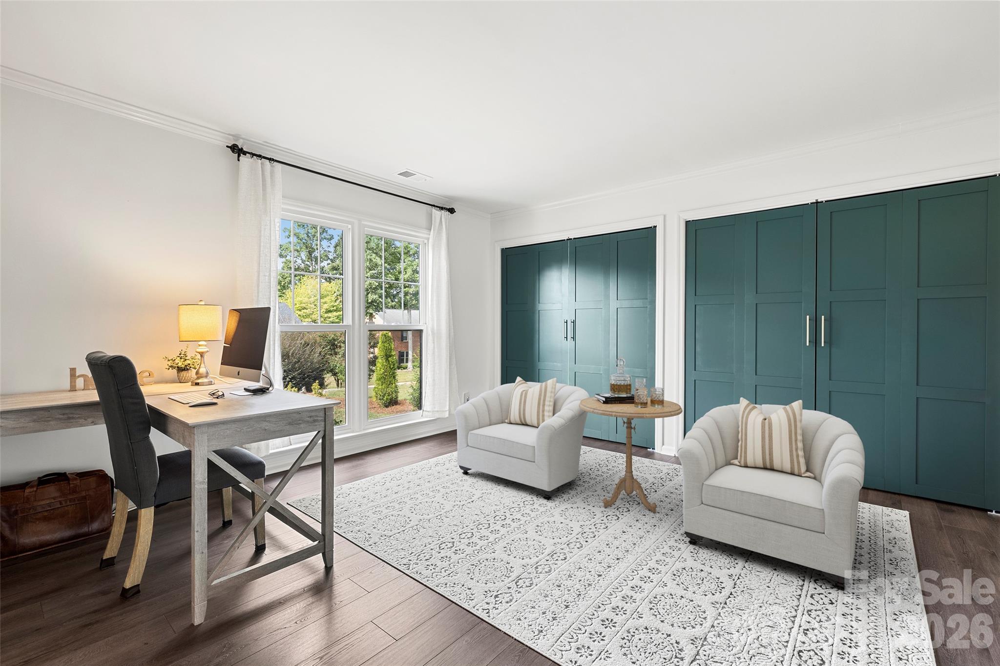 Virtually Staged-Living Room/Office with large closet/storage - 241 Linville Drive, Matthews
