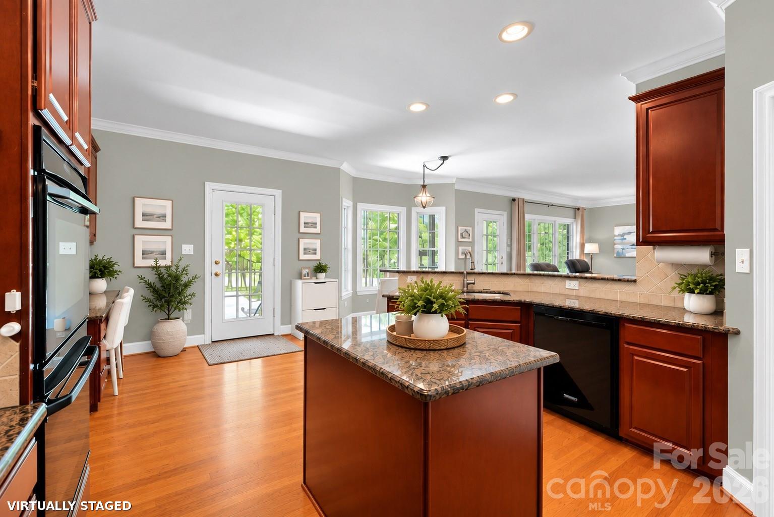 Brand new Benjamin Moore Calm throughout most of downstairs. Greenery virtually staged. - 2401 Flagstick Drive, Matthews