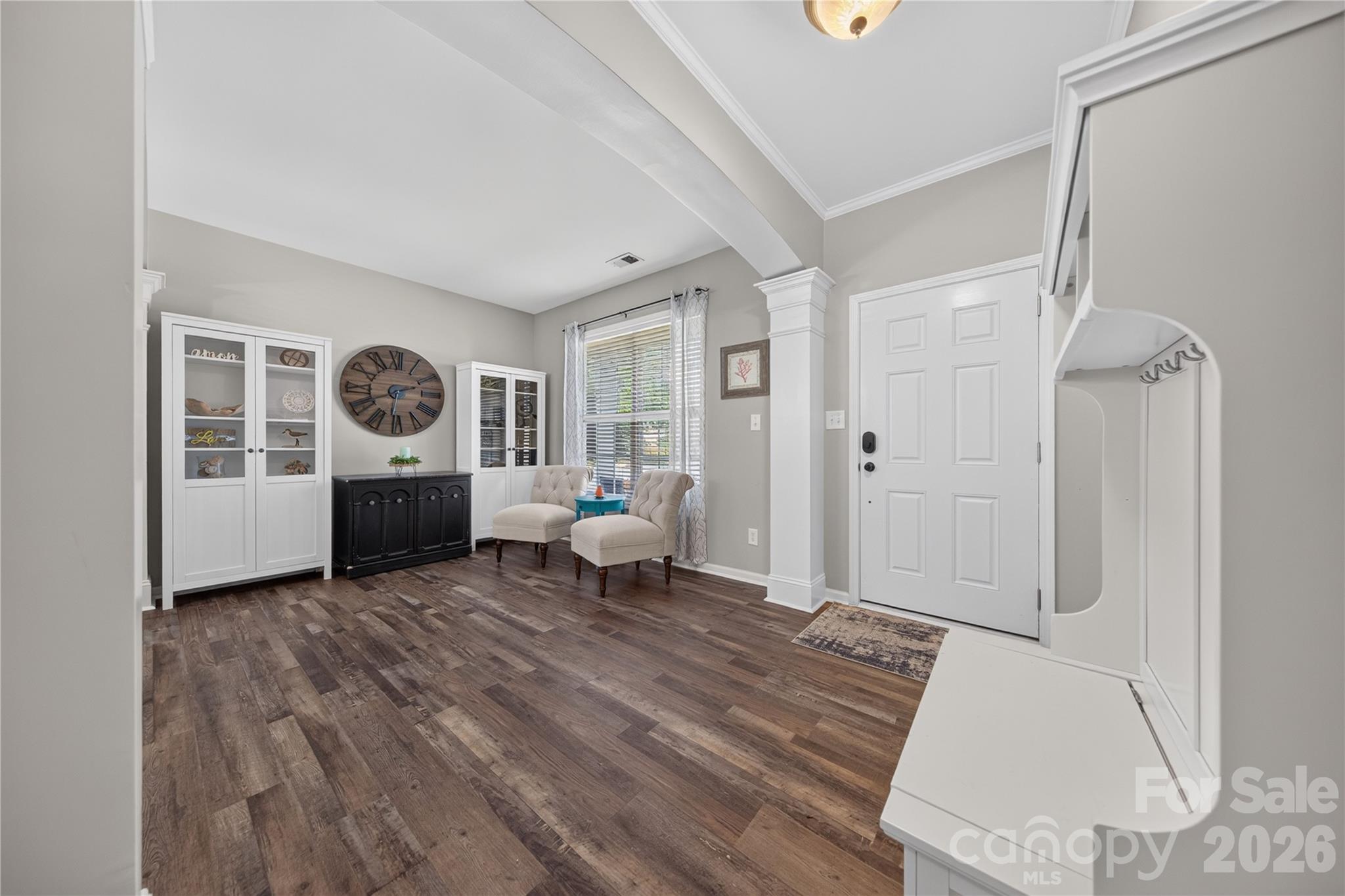 View of front door and sitting/living room - 5725 Lindley Crescent Drive, Indian Trail