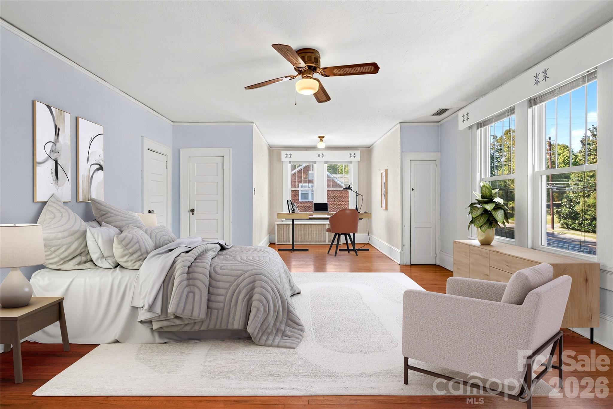 Upstairs Primary bedroom digitally enhanced - 606 A Rutherford Road, Marion
