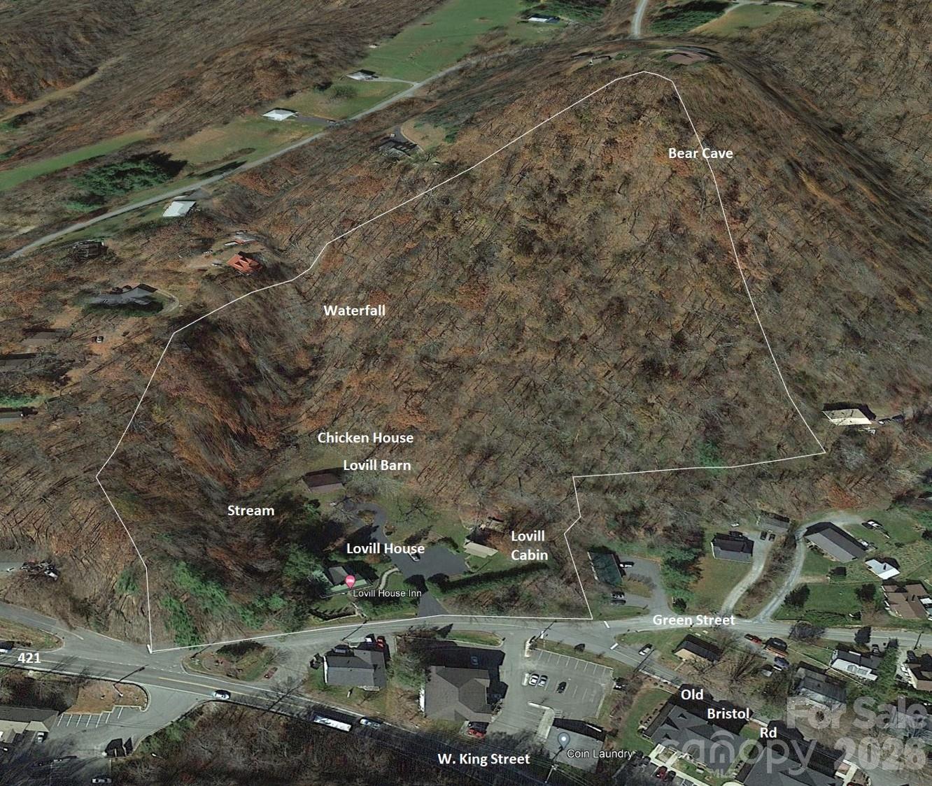 Approximate property lines & map - 404 Old Bristol Road, Boone