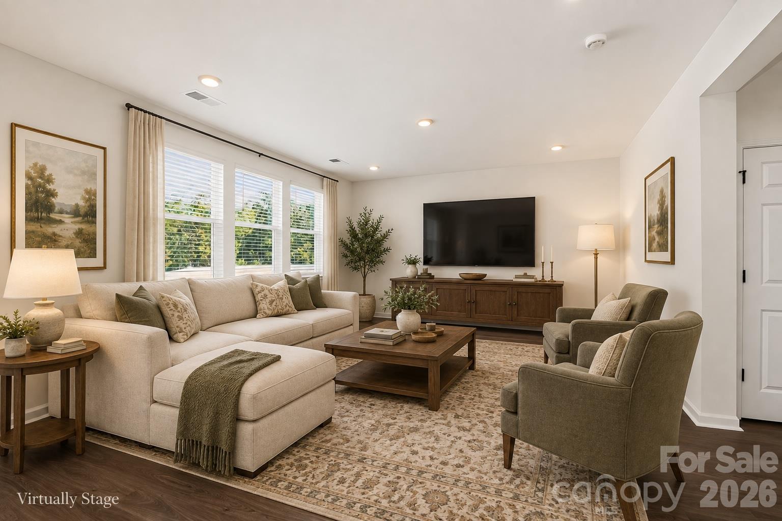 Virtually Stage - Living Room - 12133 Rowan Hill Drive, Huntersville