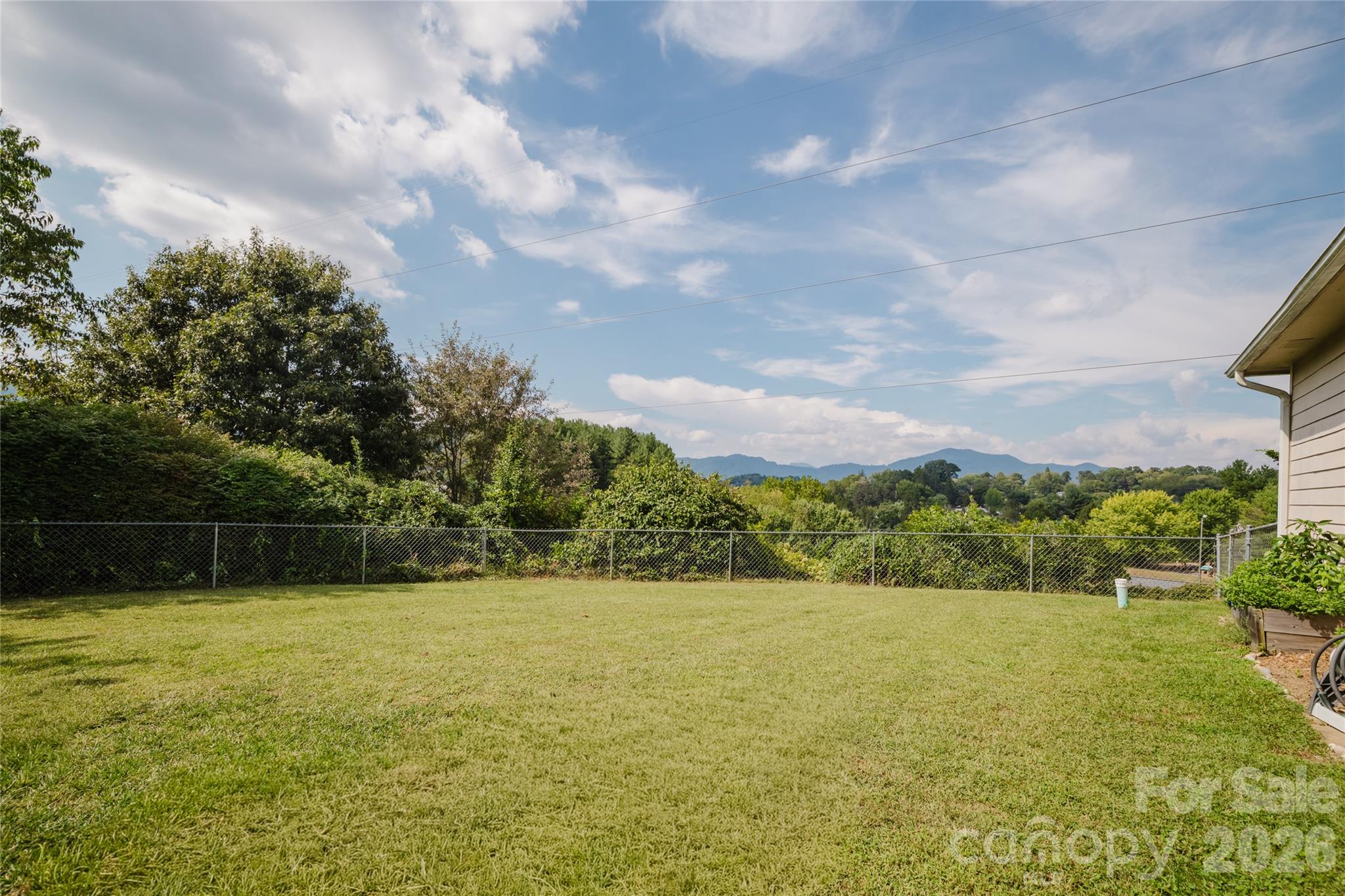 View from the fully fenced in back yard - 91 Crestview Street, Canton