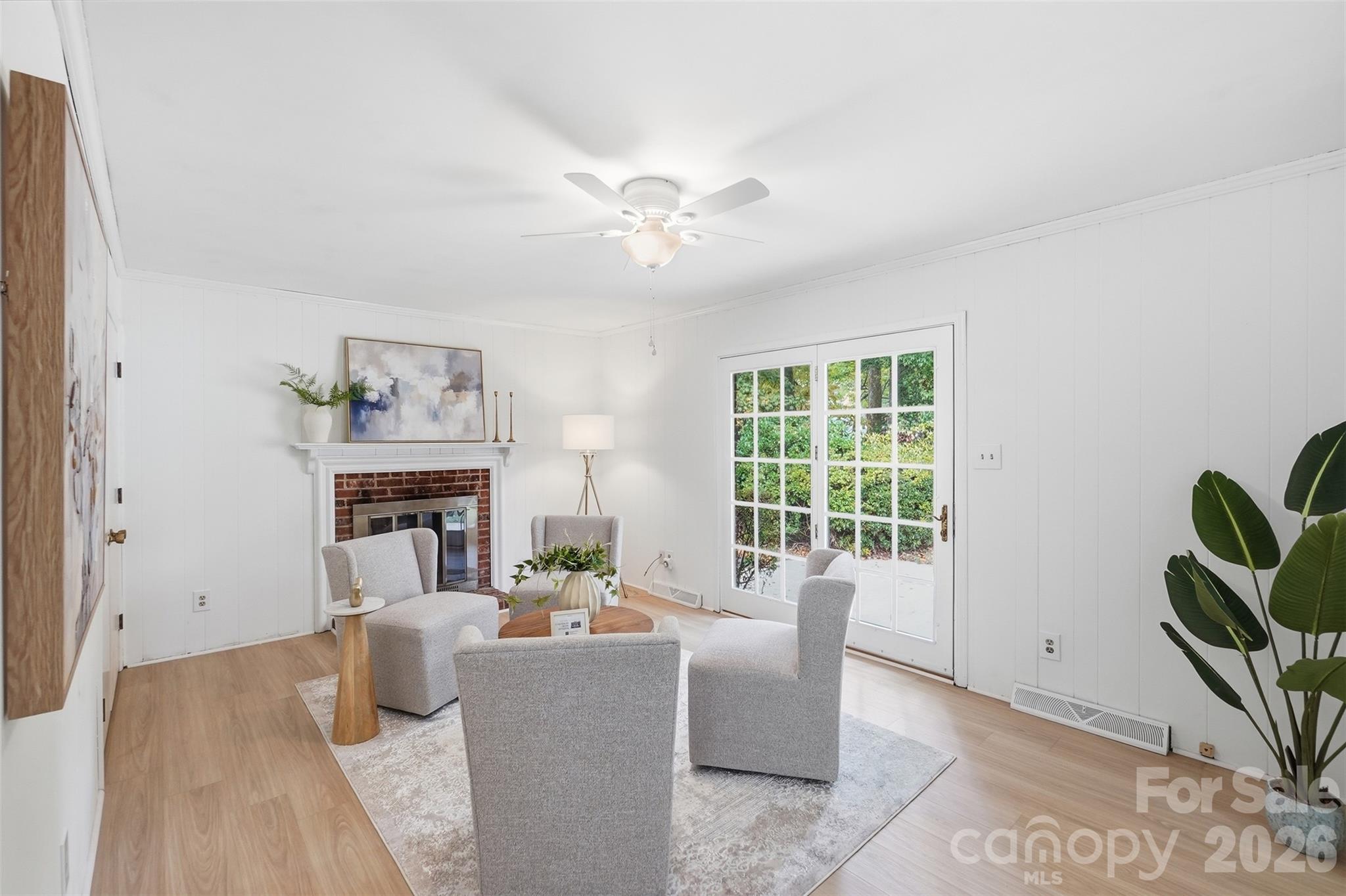 Wood Burning Fireplace in Family Room - 5724 Telfair Road, Charlotte
