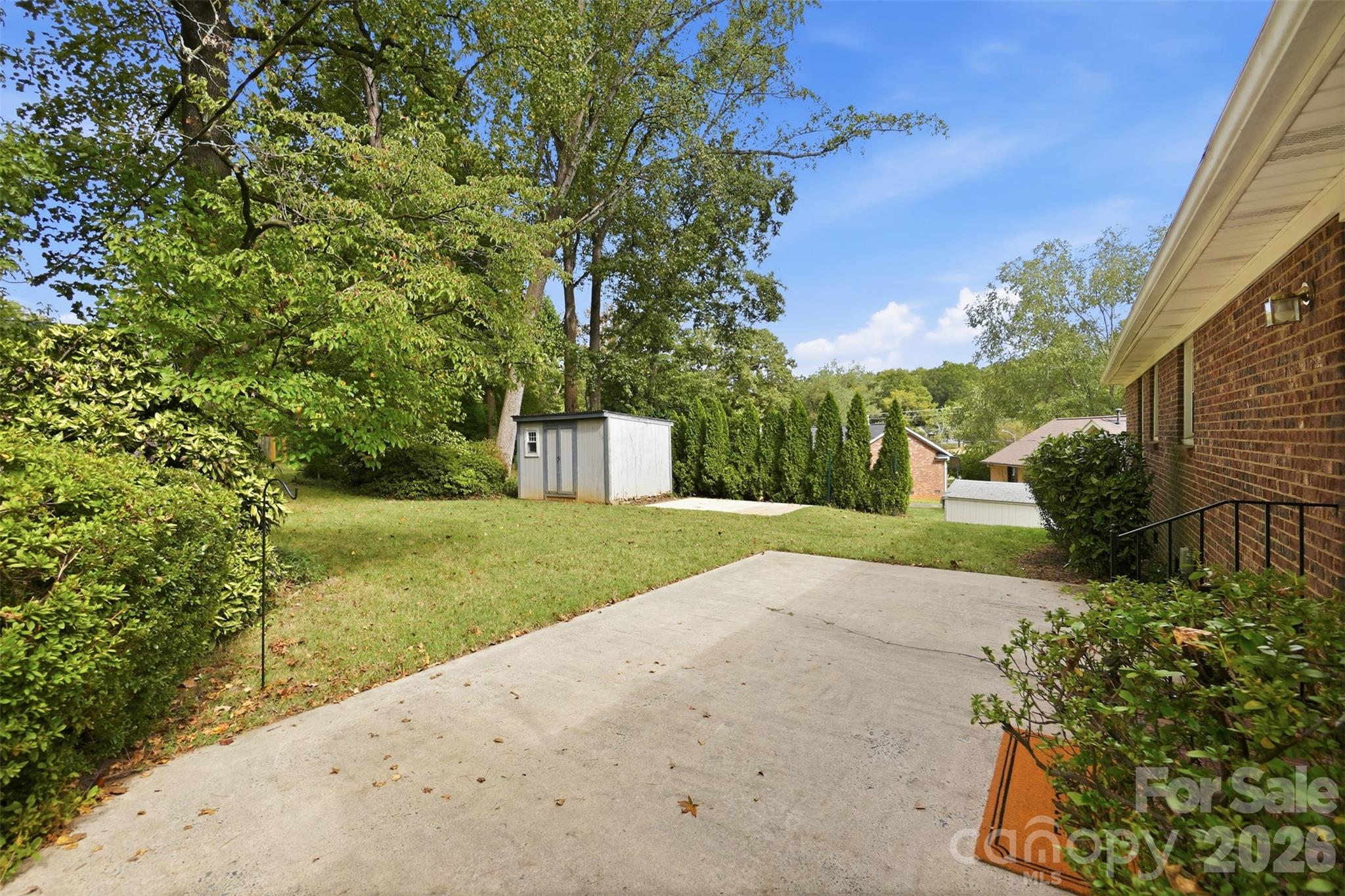 Storage shed next to the concrete pad - 5724 Telfair Road, Charlotte