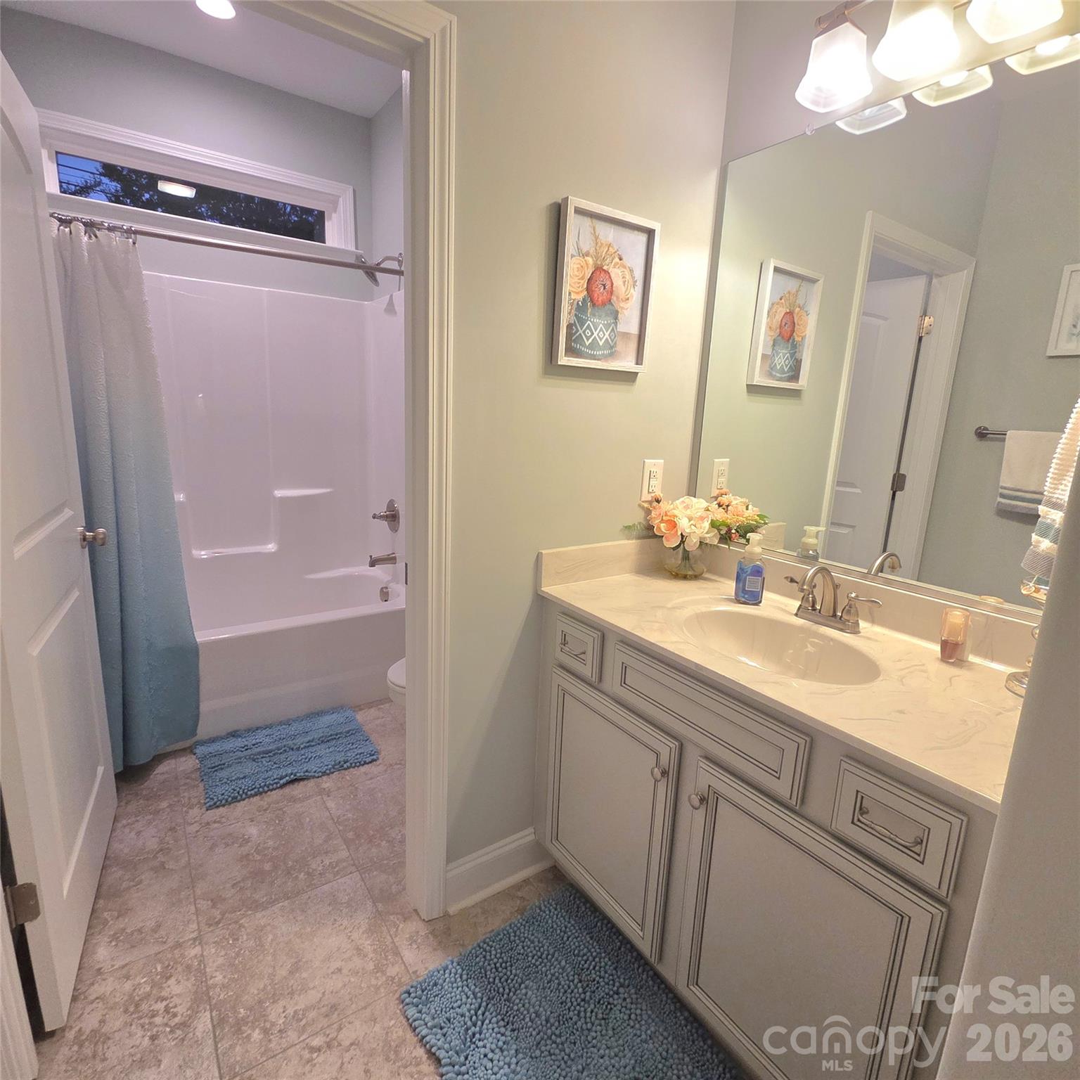 Full guest bathroom with tub and large vanity - 101 Parkview Drive, Yadkinville