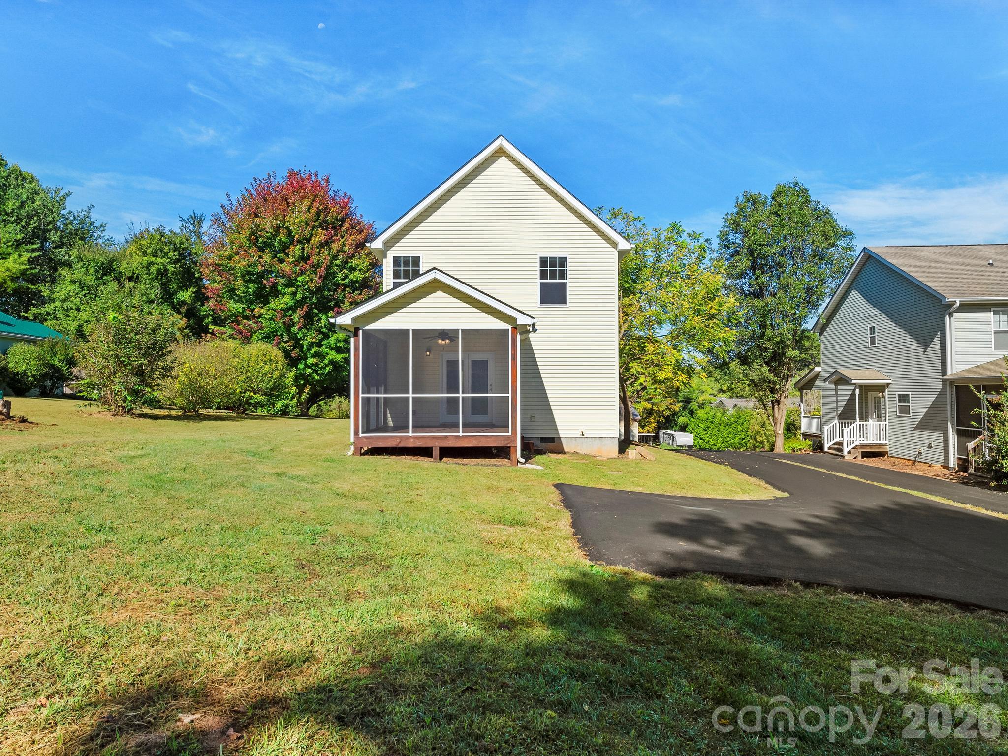 Backyard view. - 81 Crayton Road, Asheville