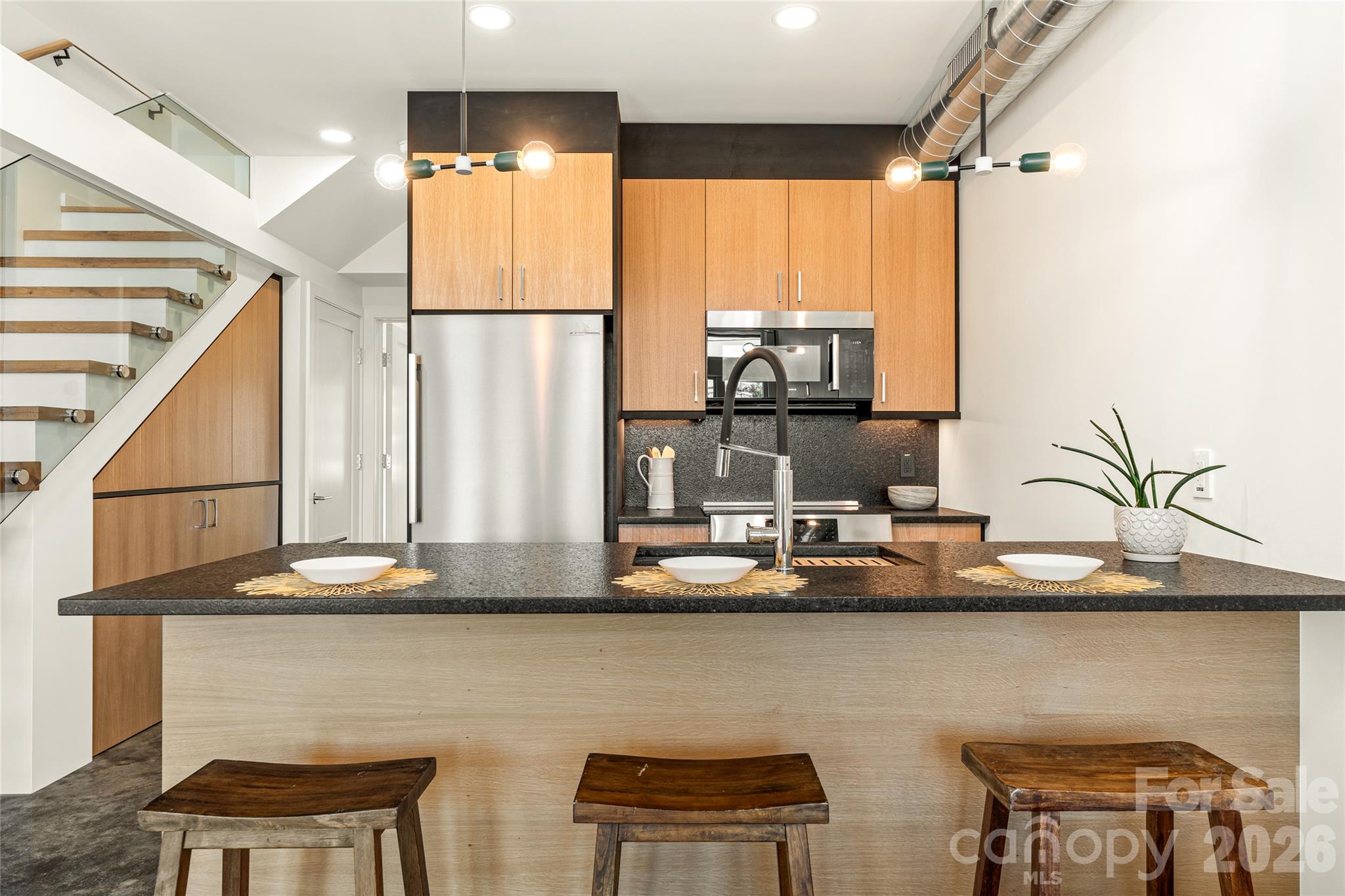 Custom kitchen with Bosch appliance package. - 6 Roberts Street, Asheville