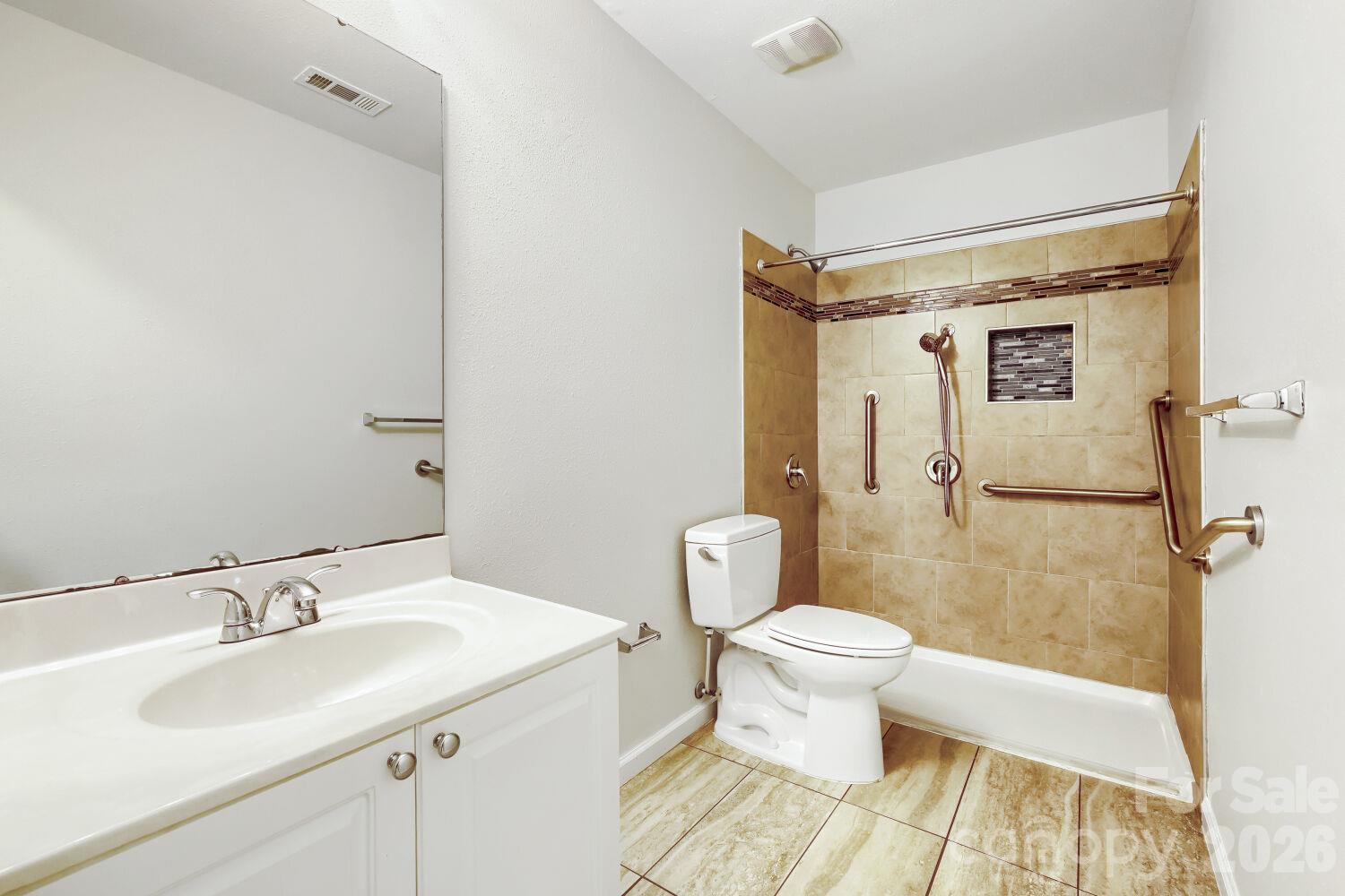 Bathroom 2 on Upper Level with Walk-In-Shower - 5135 Raspberry Knoll Drive, Charlotte