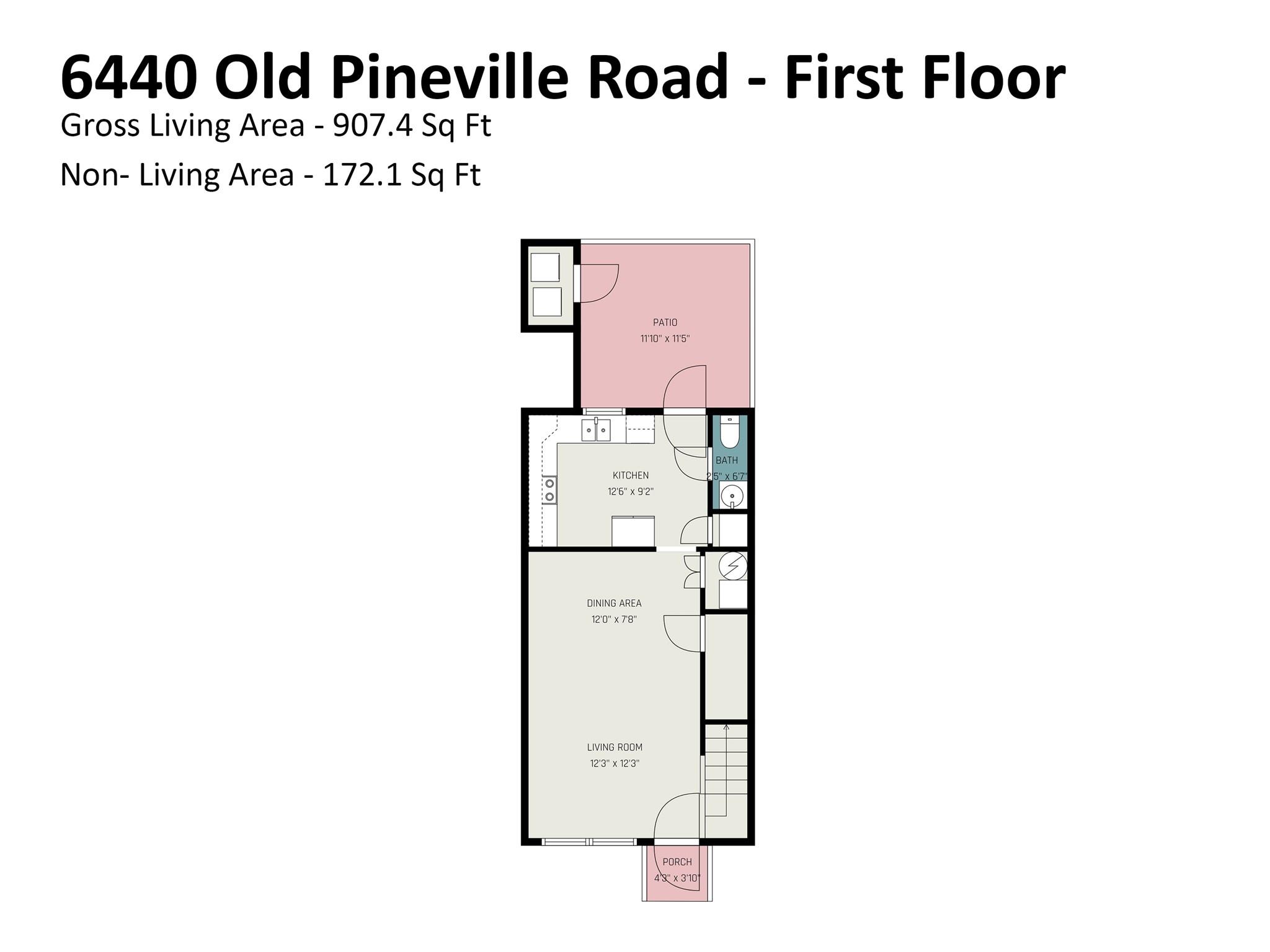 Floor Plan - First Floor - 6440 Old Pineville Road, Charlotte