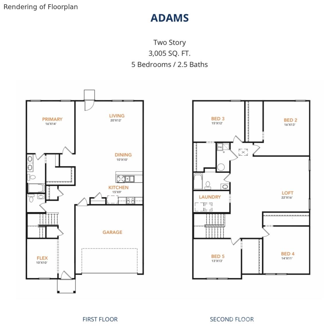 Floorplan Rendering - 709 Louise Avenue, Lincolnton