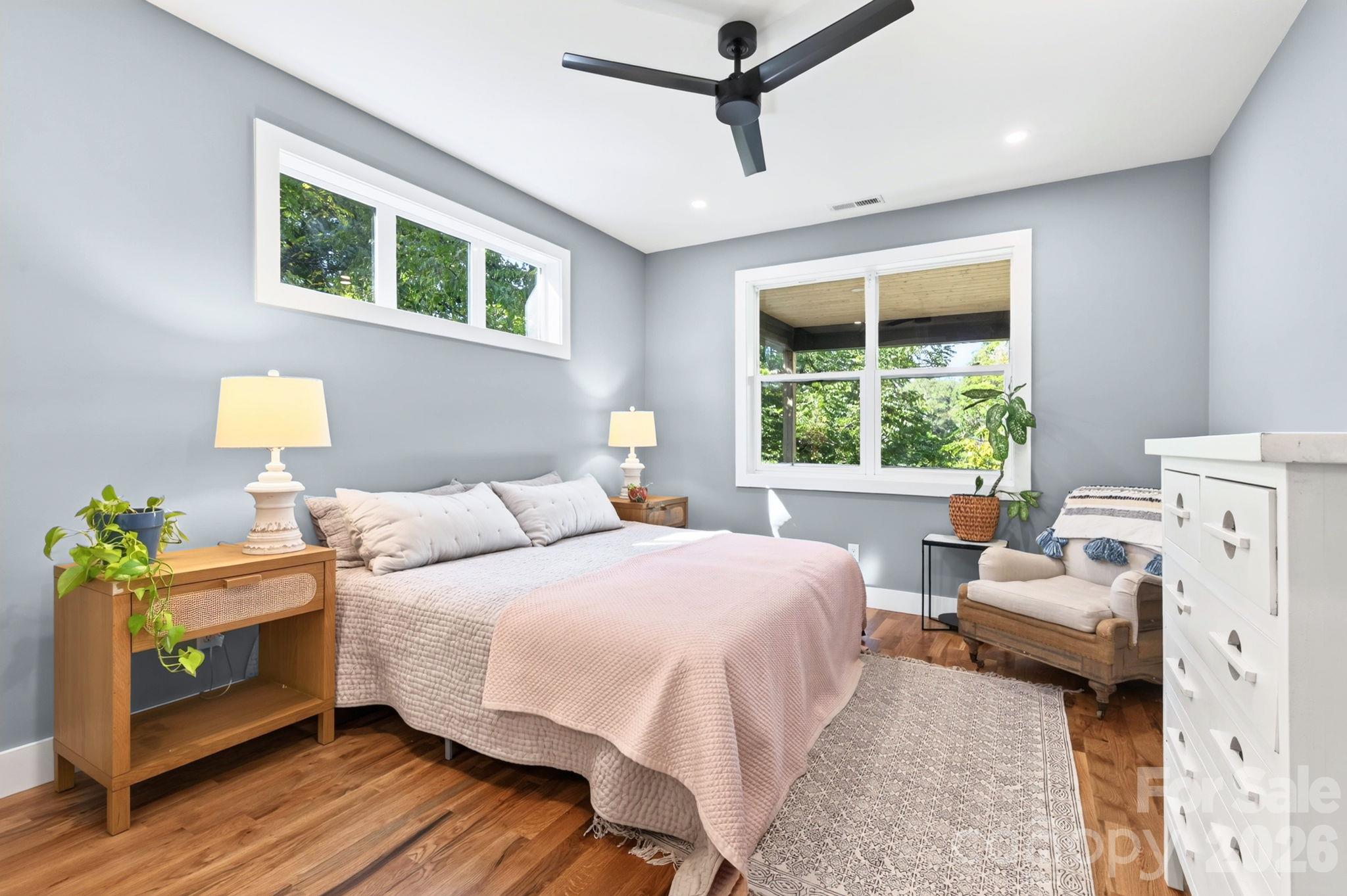 Main-Level Primary Suite Features a Clerestory Window - 50 Byrd Road, Black Mountain