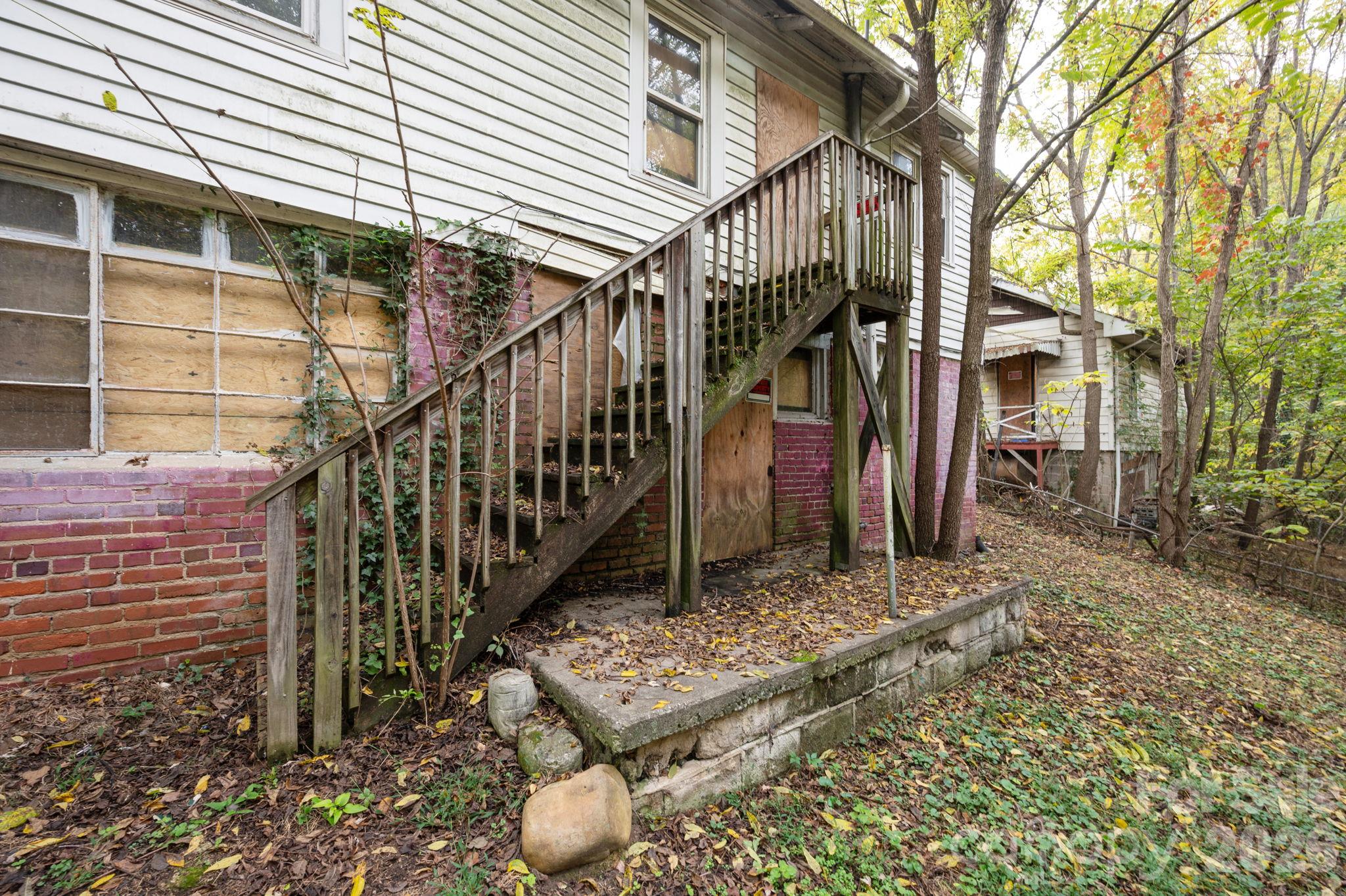 Exterior stairs to lower level - 125 Fairfax Avenue, Asheville