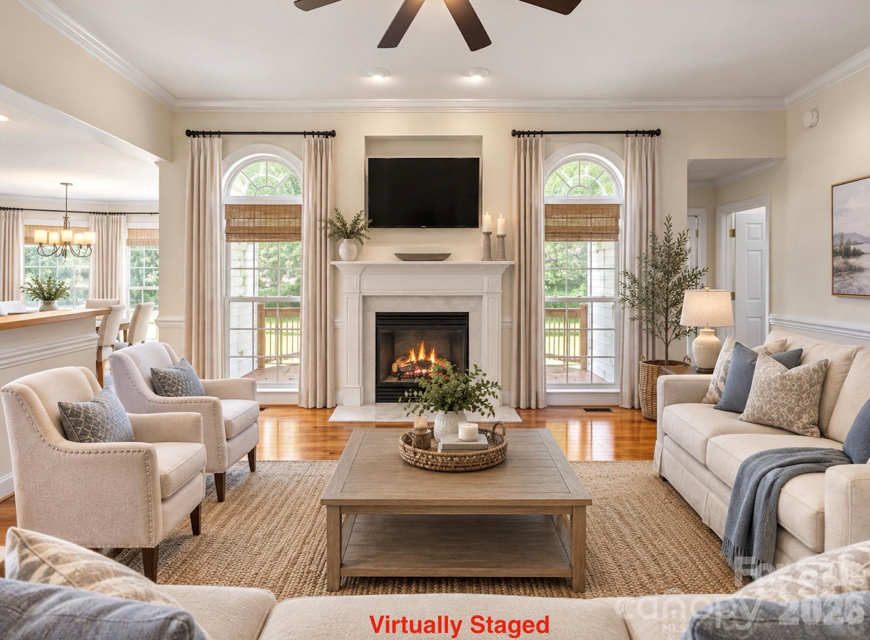 Virtually Staged Living Room - 1011 Overhill Road, Salisbury