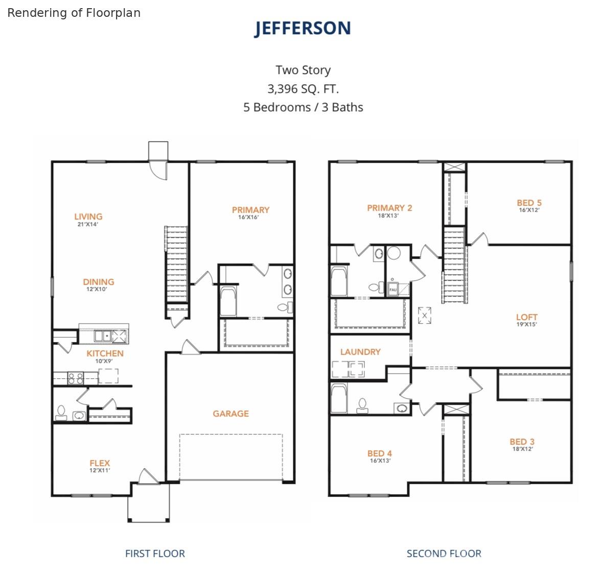 Rendering of Floor Plan - 106 Mckellar Street, Lincolnton