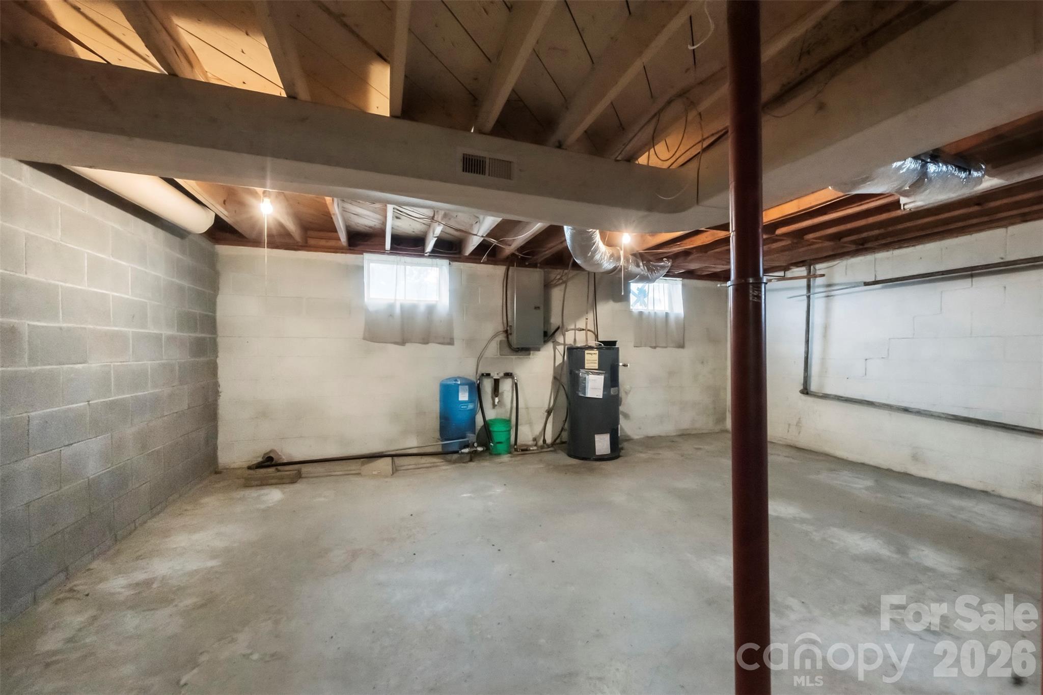 There is so much potential in this full, unfinished basement! - 2925 Fallston Waco Road, Shelby