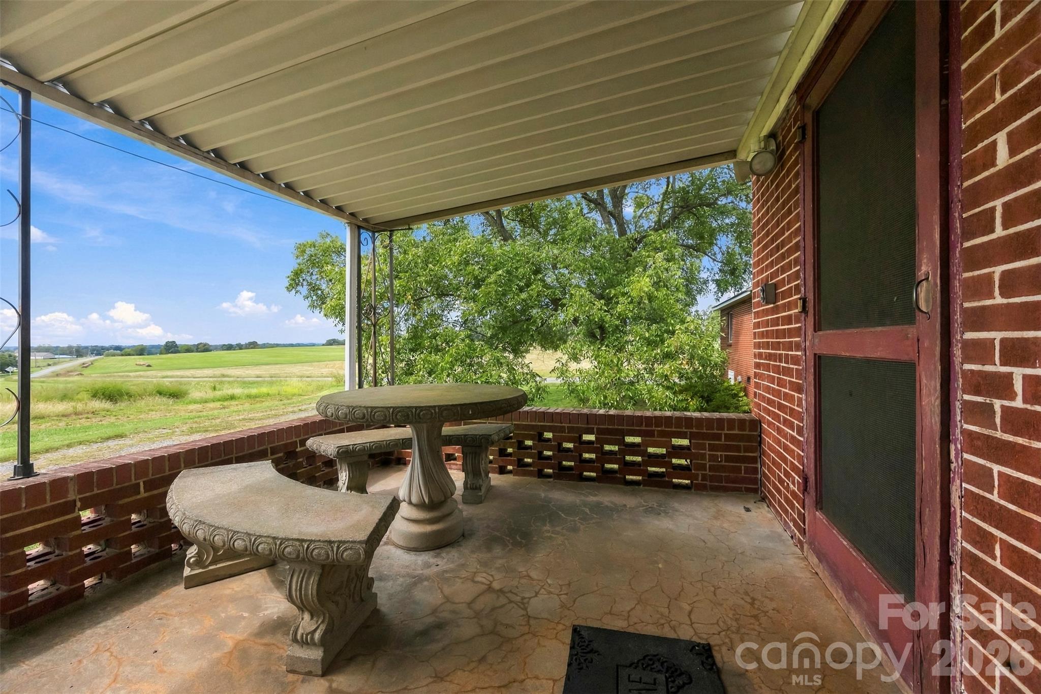 Close up of the covered back porch - 2925 Fallston Waco Road, Shelby