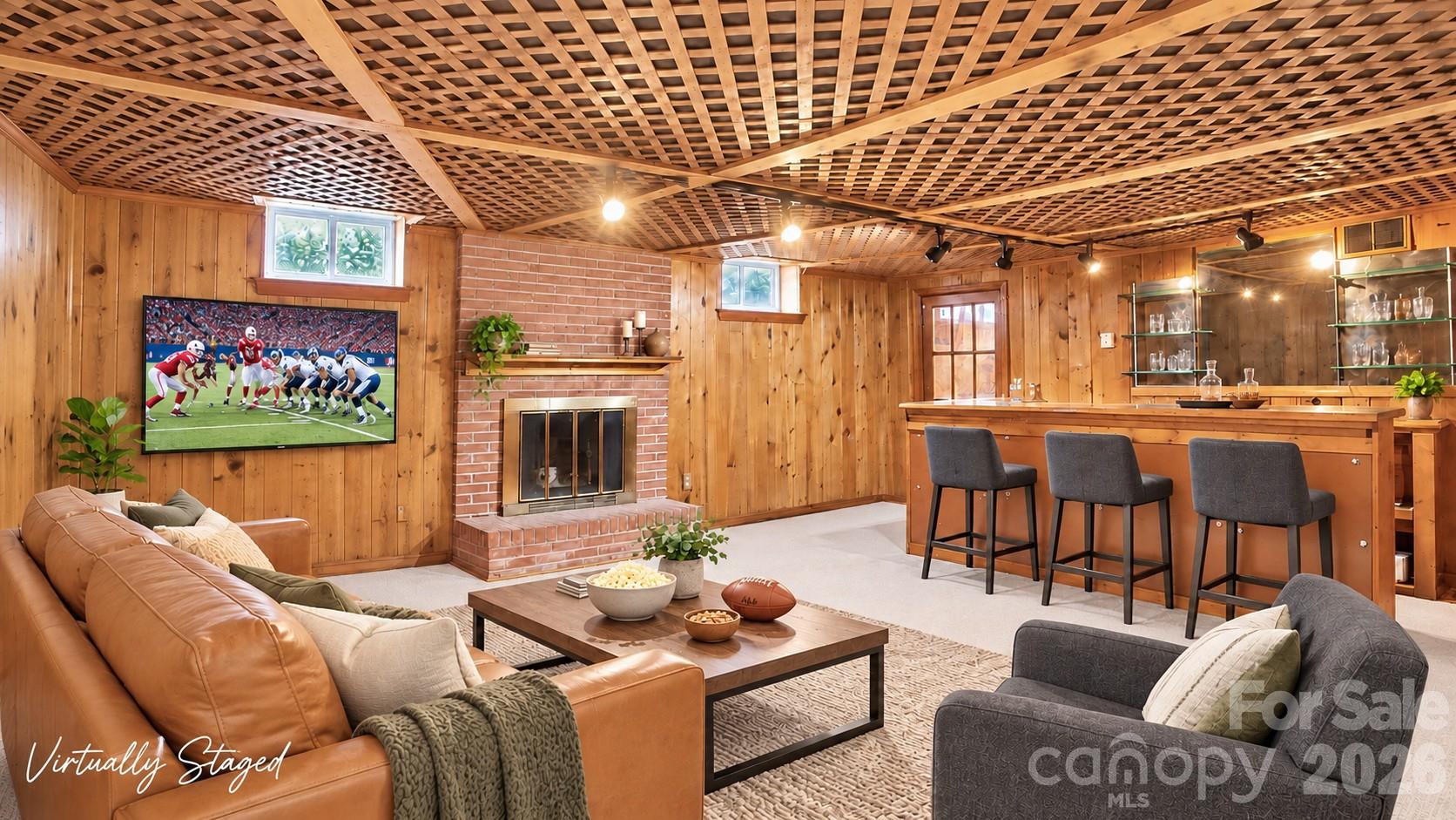 Virtually Staged - Basement w Game Day Vibes - 525 East Street, Albemarle