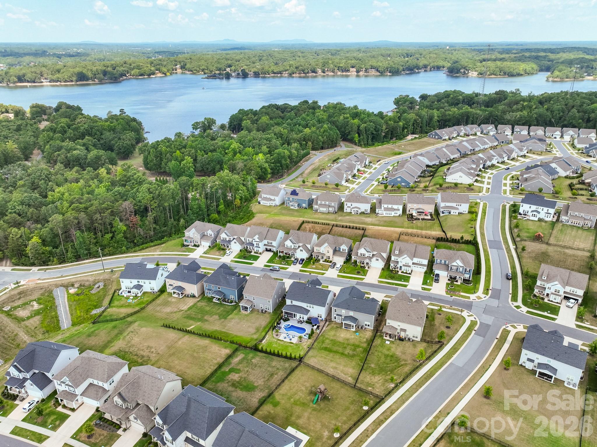 Aerial facing North - 15213 Shallow Ridge Road, Charlotte