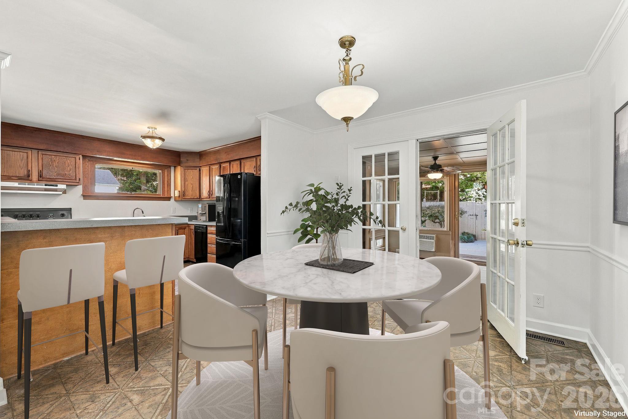 Dining Area virtually Staged - 123 Hillside Avenue SW, Concord