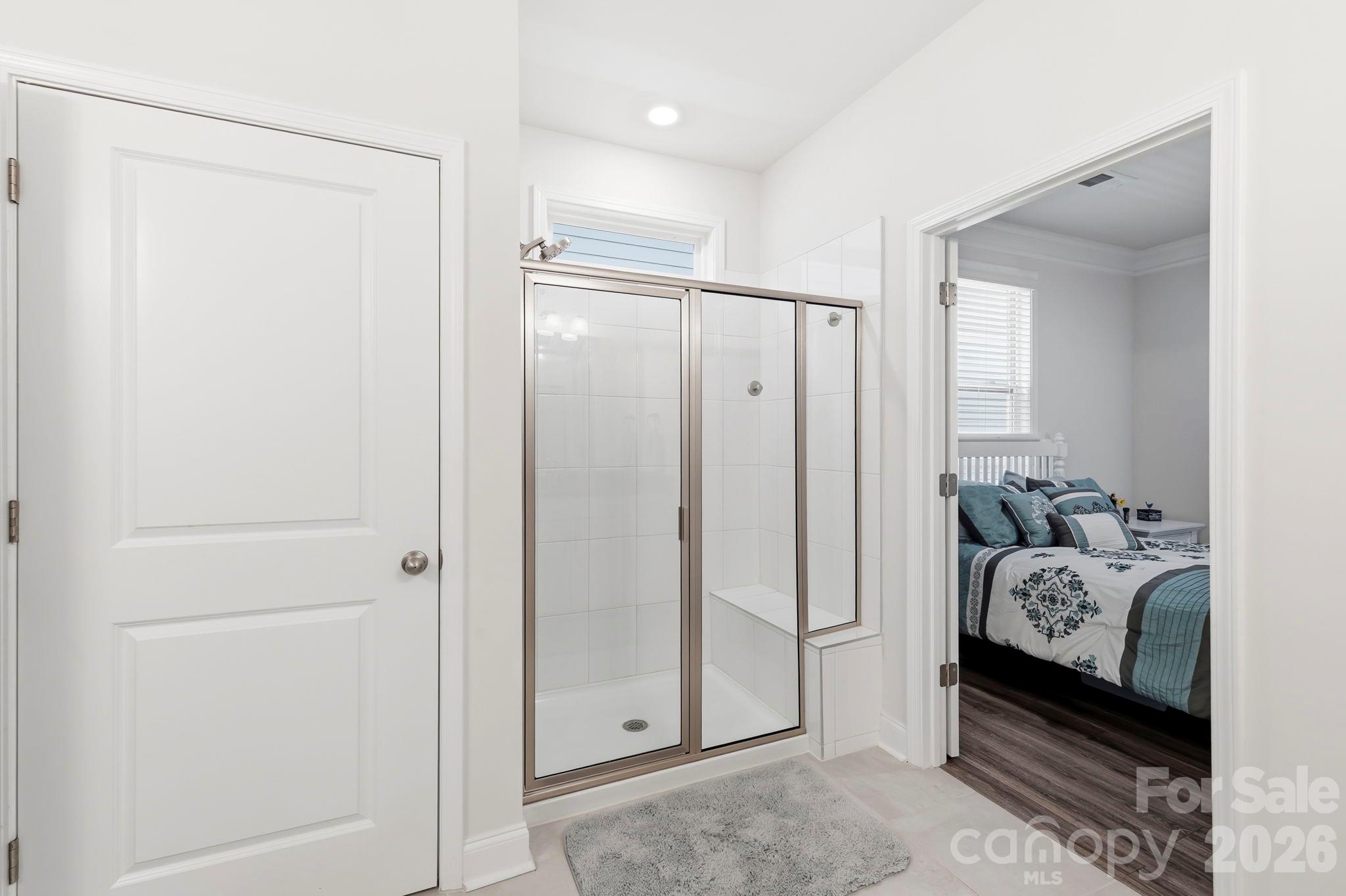 Walk in tiled shower in master bathroom - 451 Fox Cove Cove, Hendersonville