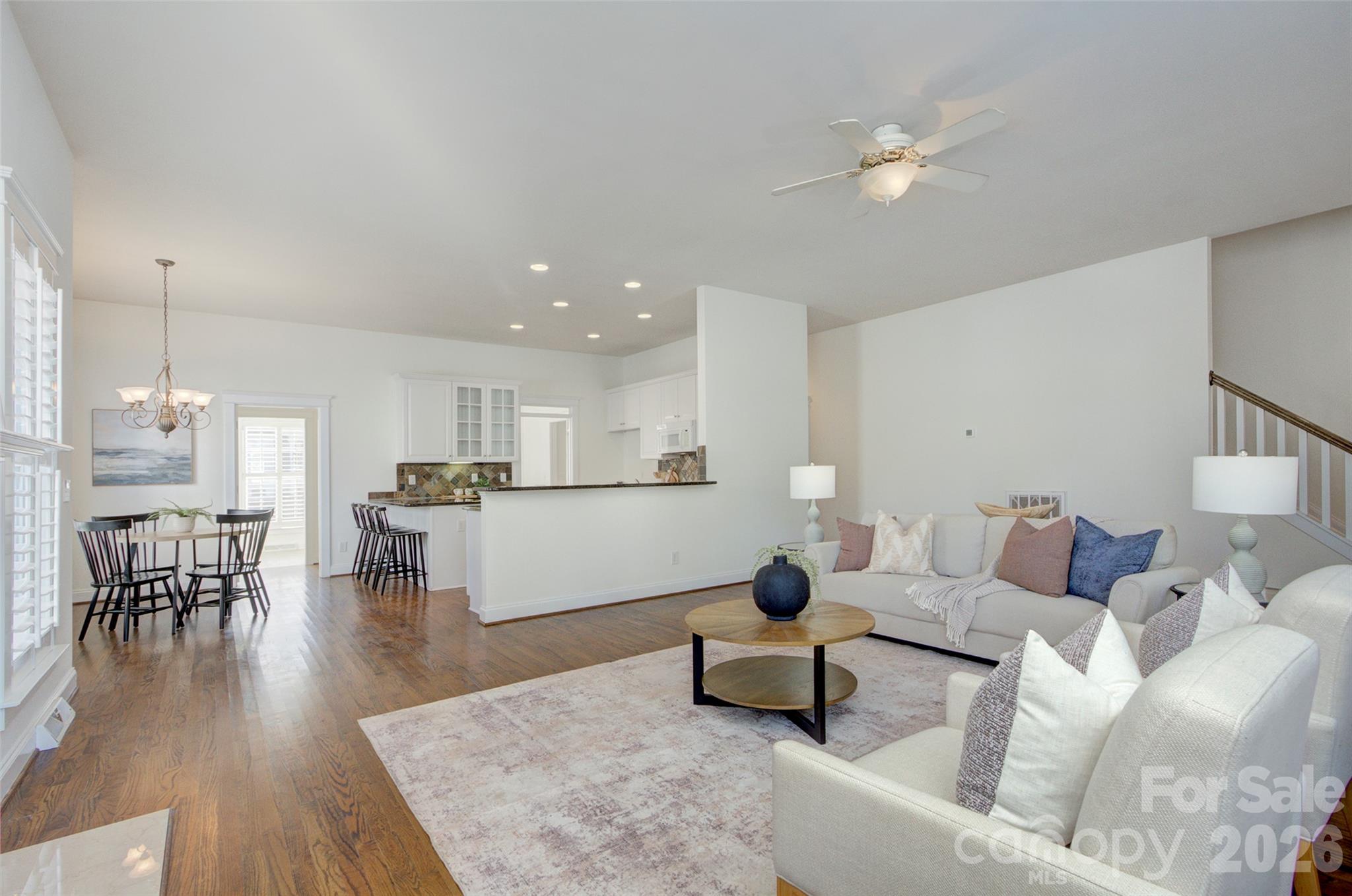 Living room open to kitchen space - 16418 Spruell Street, Huntersville