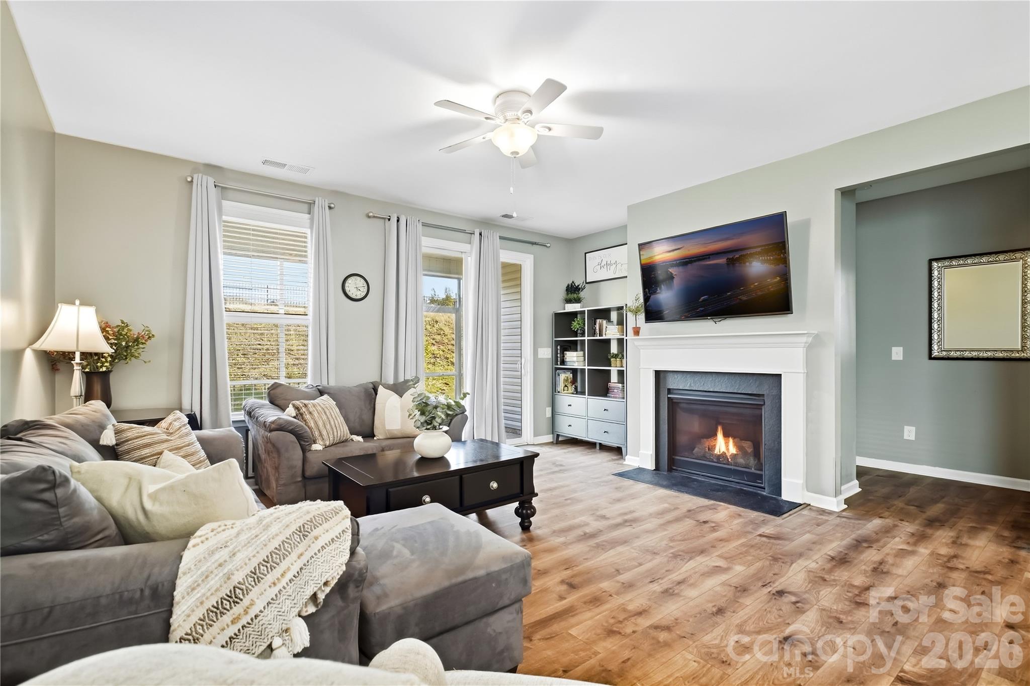 Living Room & Gas Fireplace - 4386 Hunton Dale Road NW, Concord