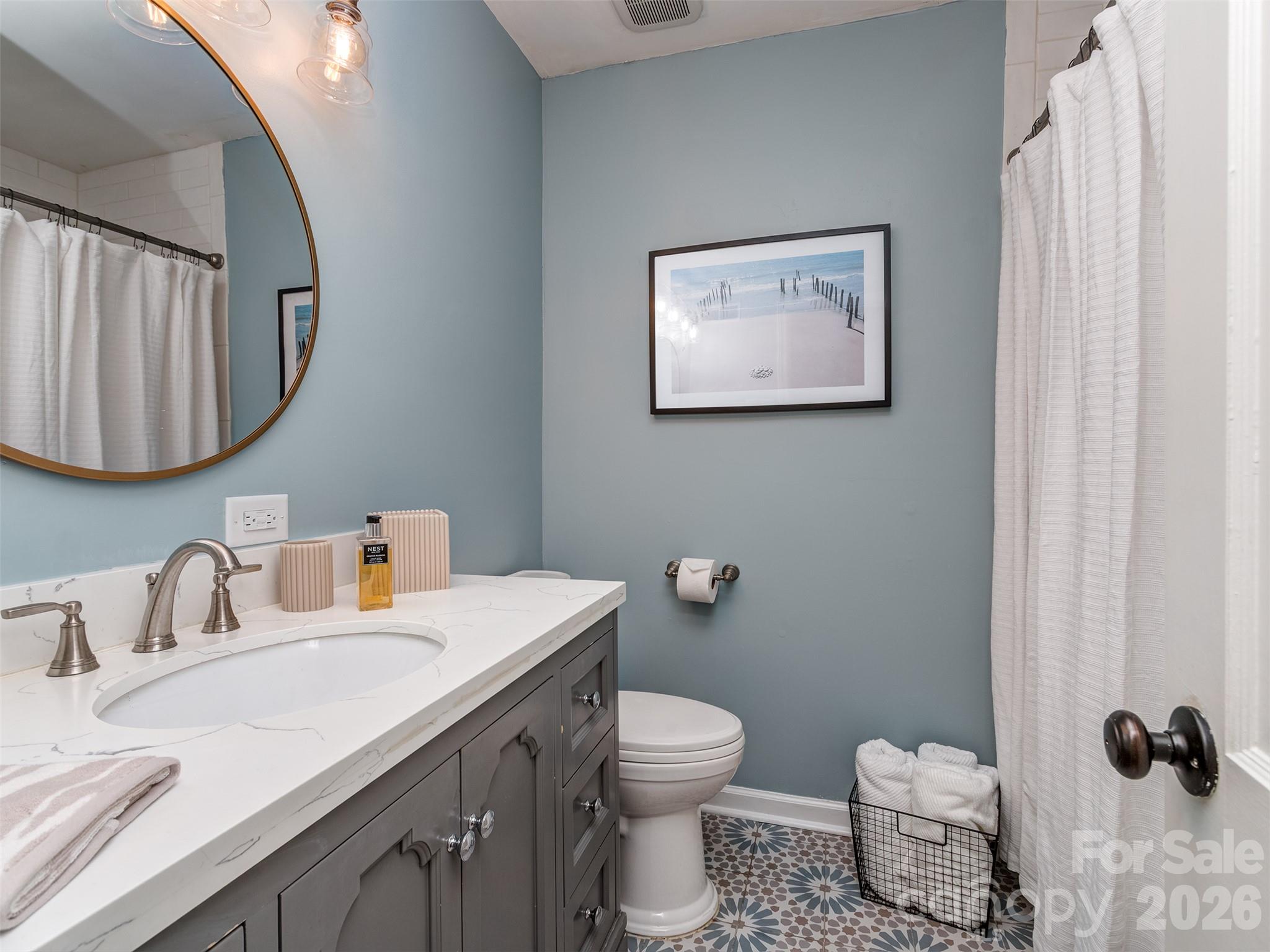 Updated Guest Bath is also loaded with features and is rated a 5 out of 5 by recent guests! - 6129 Page Court, Charlotte