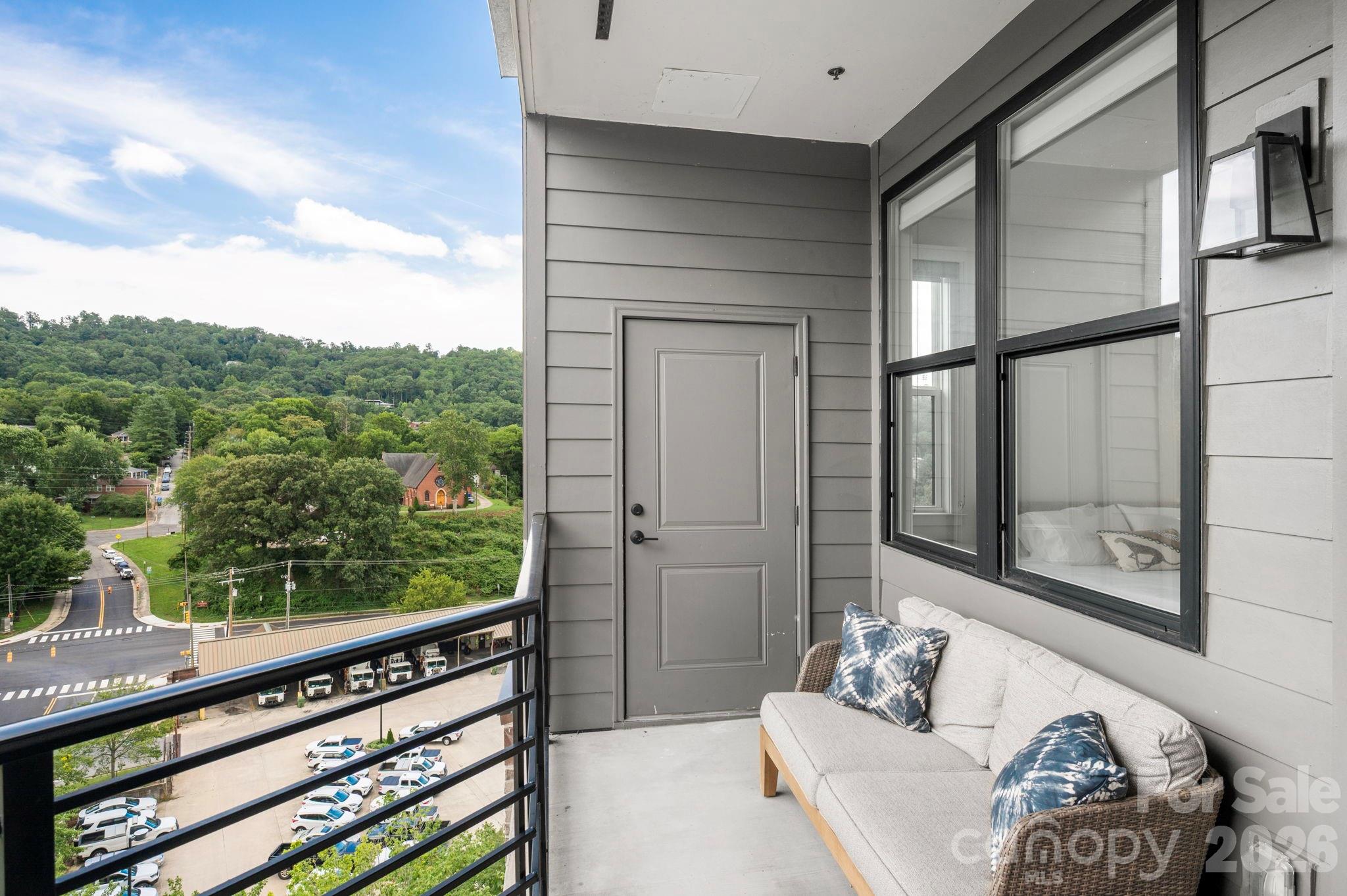 Balcony is Covered - 55 S Market Street, Asheville
