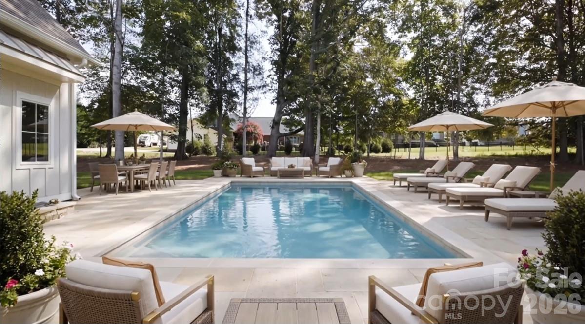 Virtual pool in backyard - 126 Manorly Lane, Mooresville